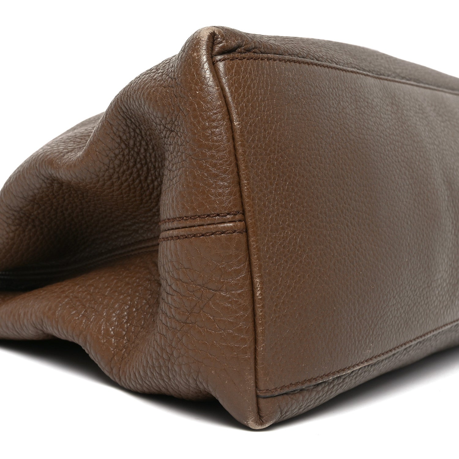 Pebbled Calfskin Medium Soho Chain Shoulder Bag Maple Brown