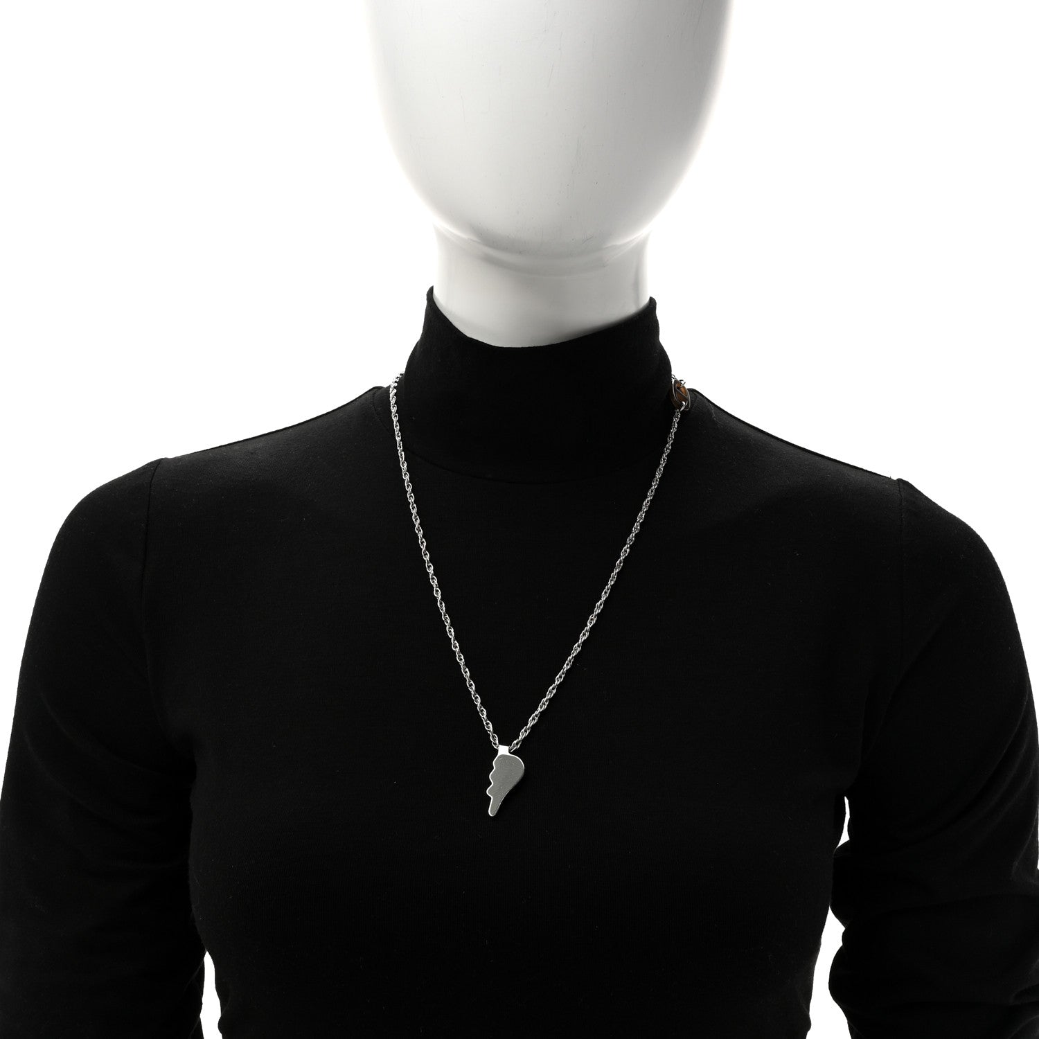 Palladium Buffalo Horn Lacquered Bon Voyage Necklace Black Dore