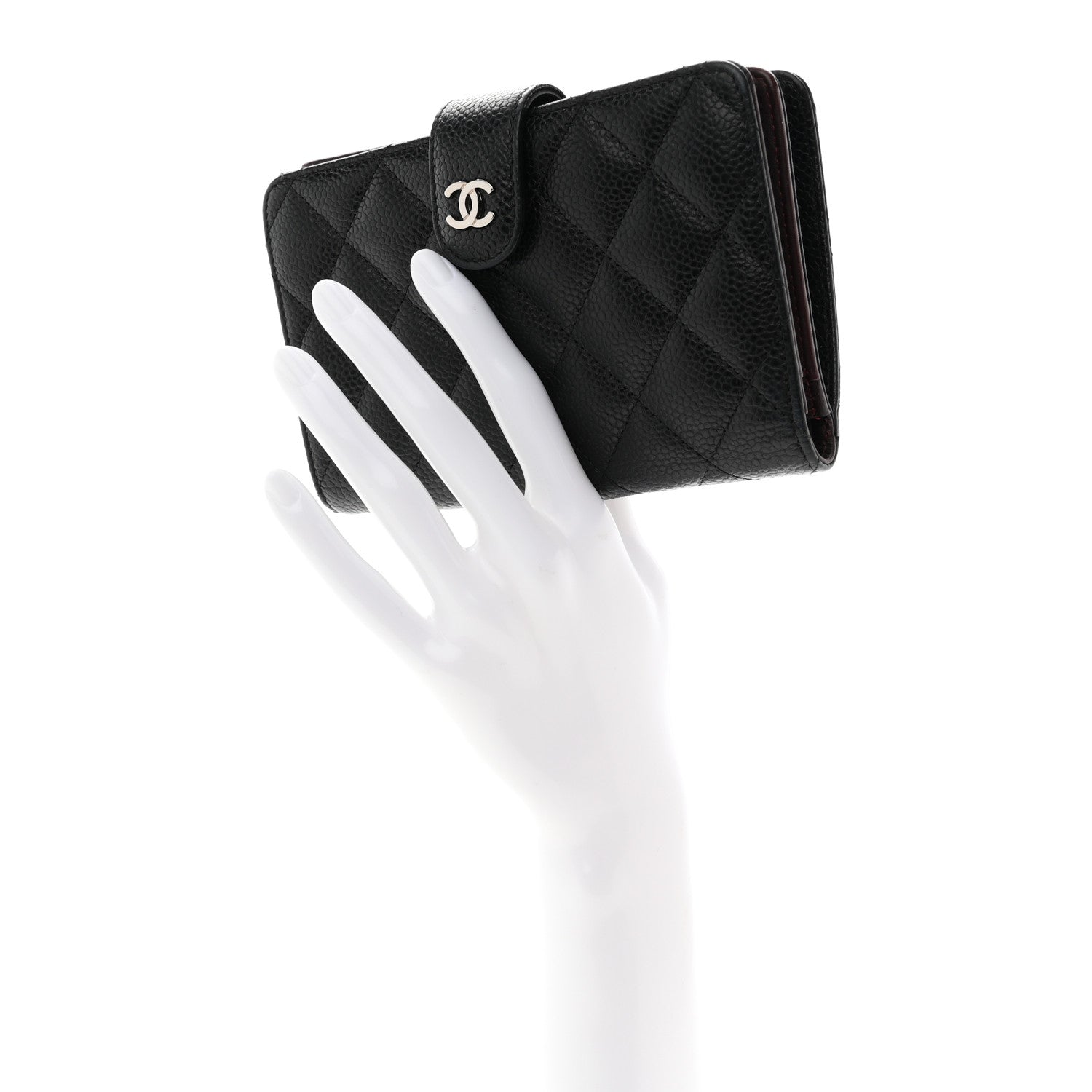 Caviar Quilted CC French Wallet Black