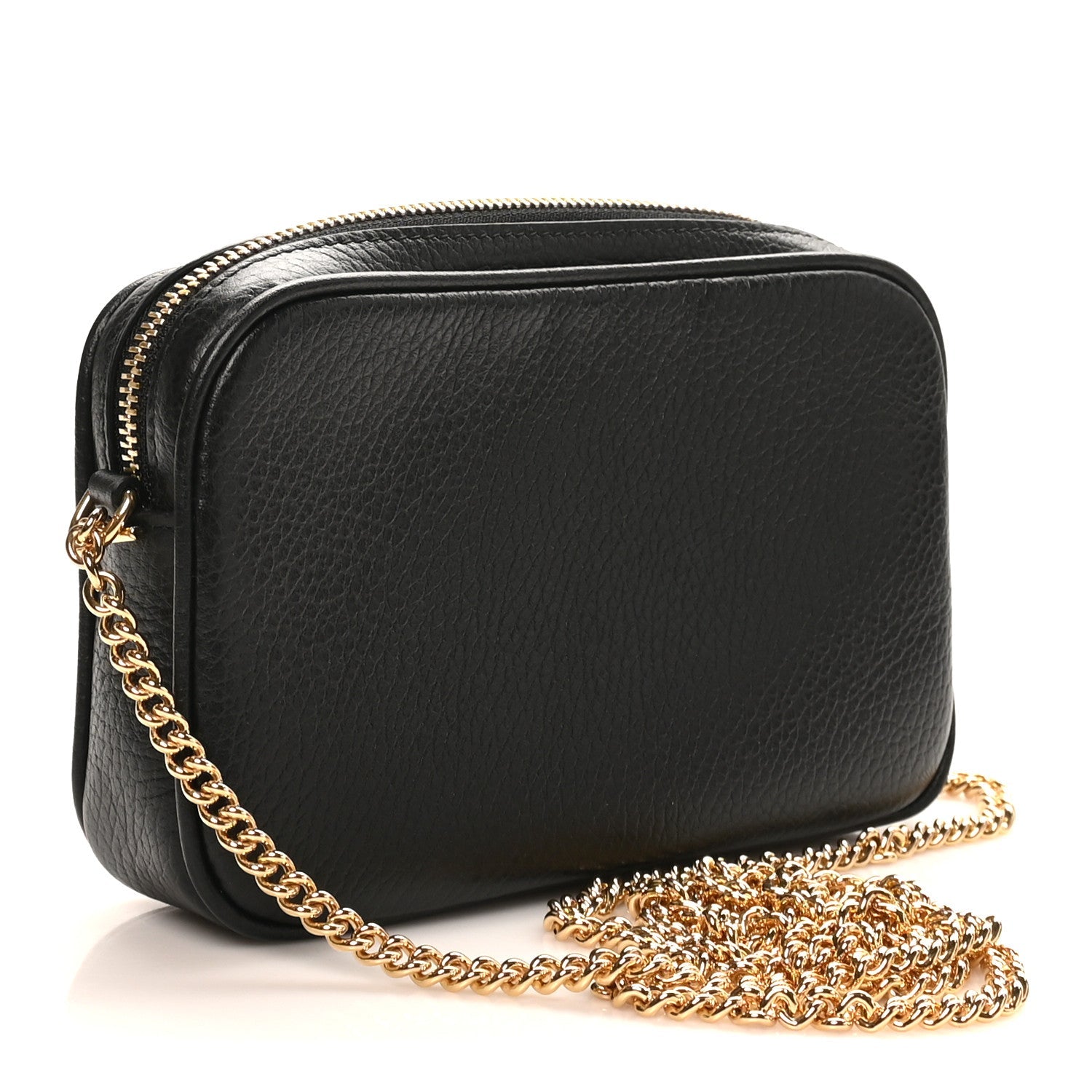 Dollar Calfskin Super Mini GG Marmont Chain Shoulder Bag Black
