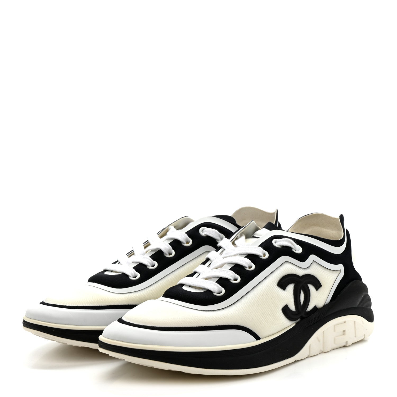 Lycra Womens CC Sneakers 39.5 White Black