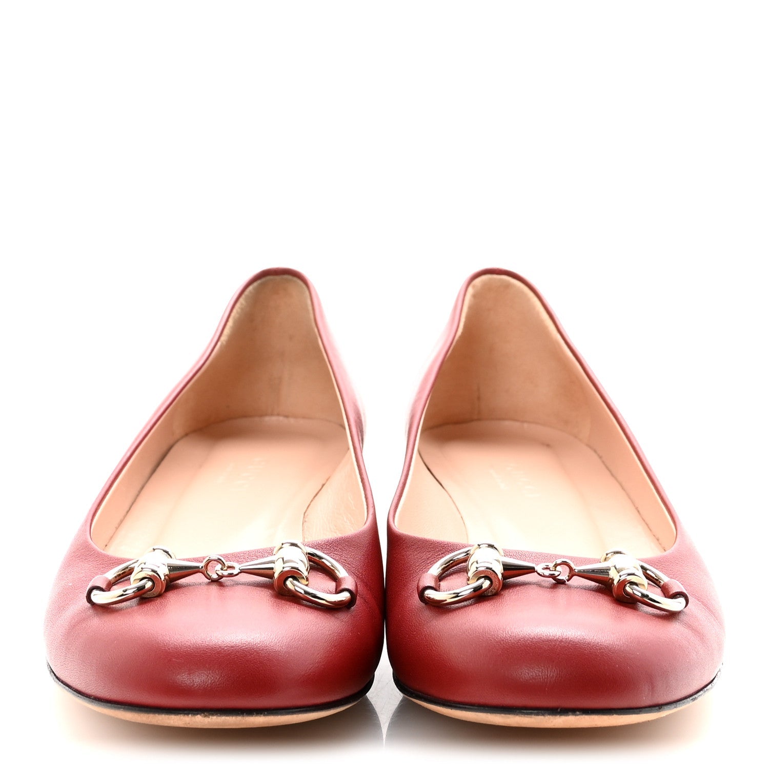 Calfskin Horsebit Ballerina Flats 35.5 Red