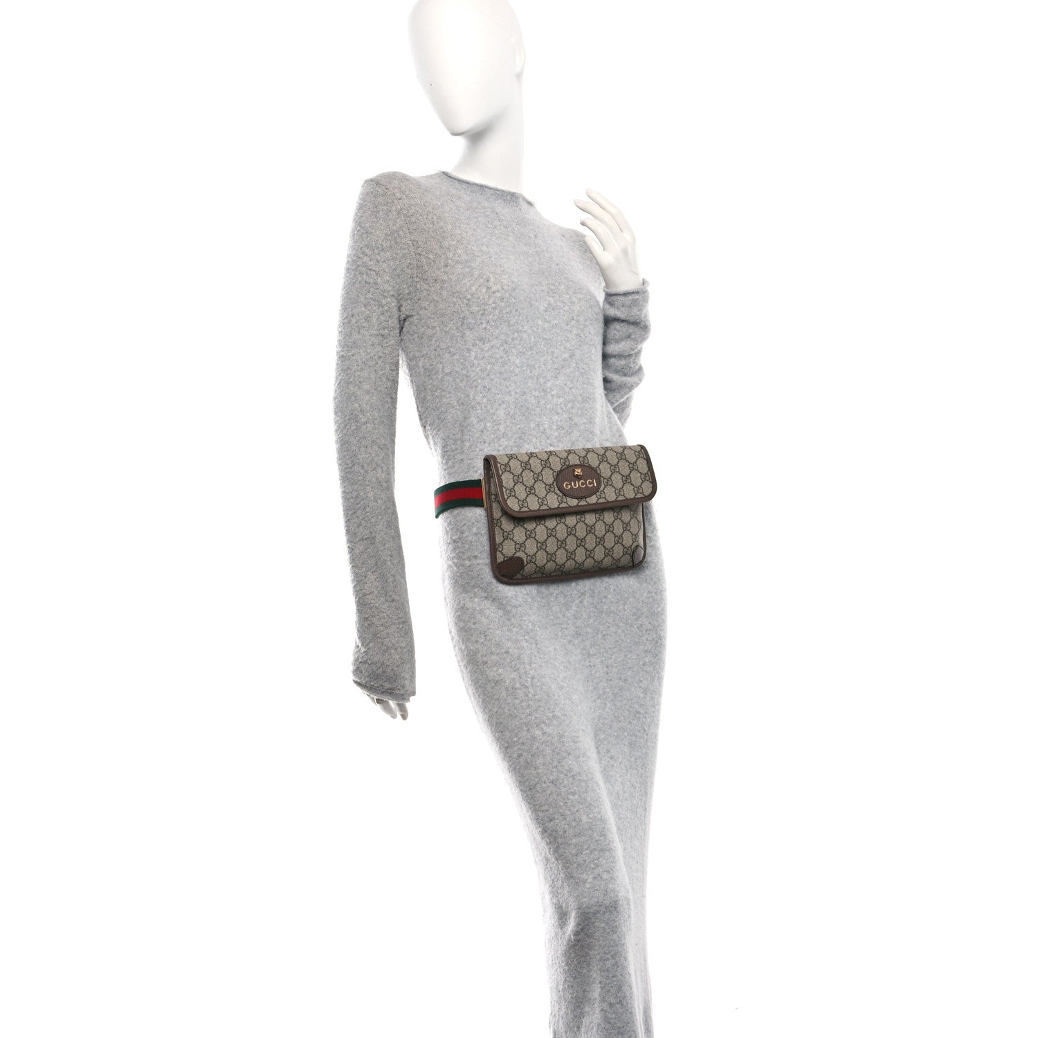 GG Supreme Monogram Neo Vintage Web Belt Bag Brown