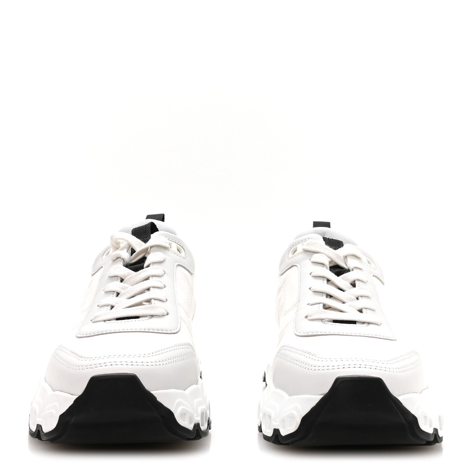 Parachute Fabric Calfskin Impulse Sneakers 38.5 White