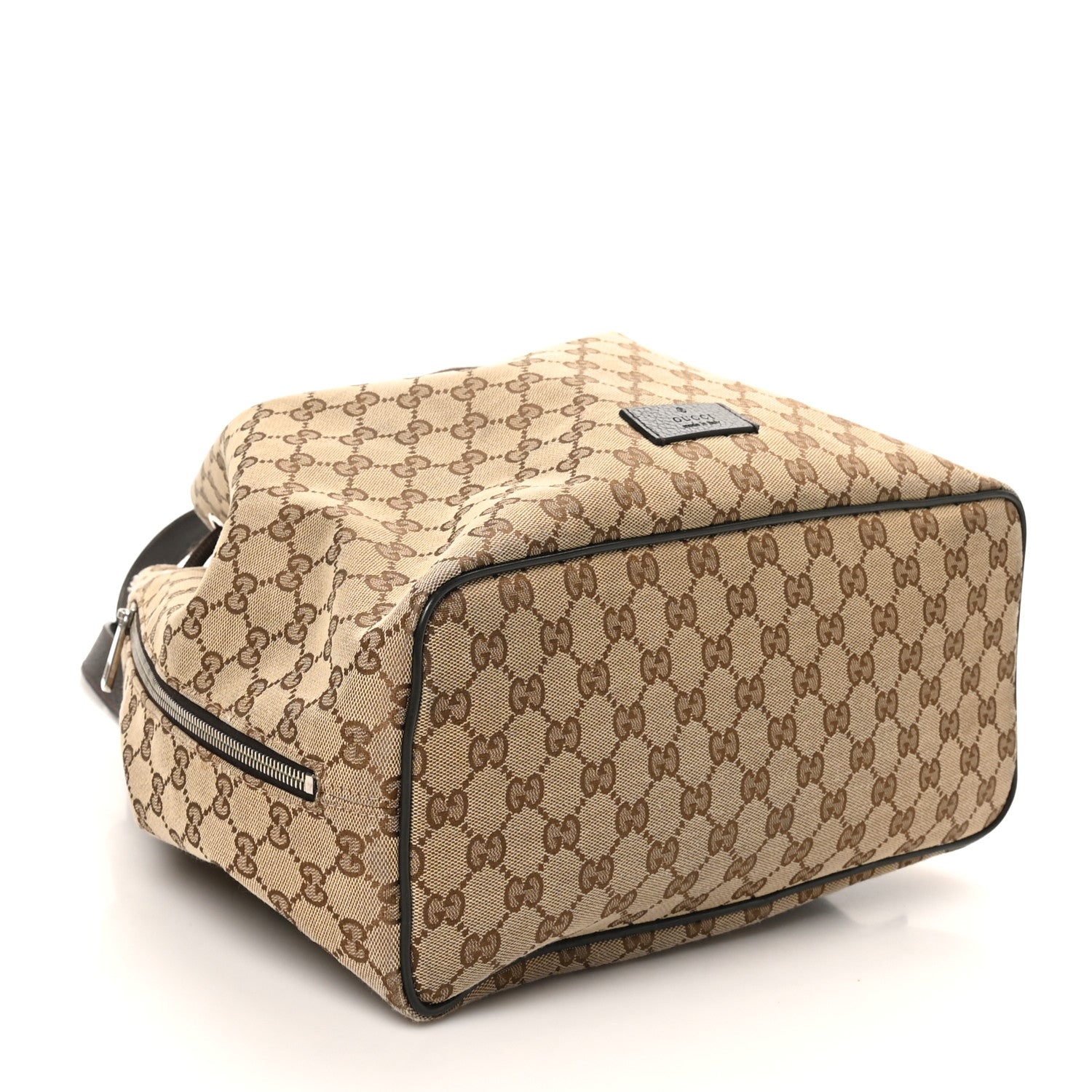 Monogram Dollar Calfskin O Drawstring Backpack Beige Ebony Testa di Moro Dark Chocolate