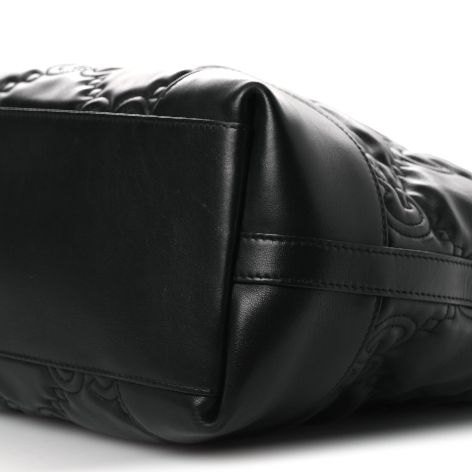 Calfskin GG Matelasse Medium Ophidia Shopping Tote Black