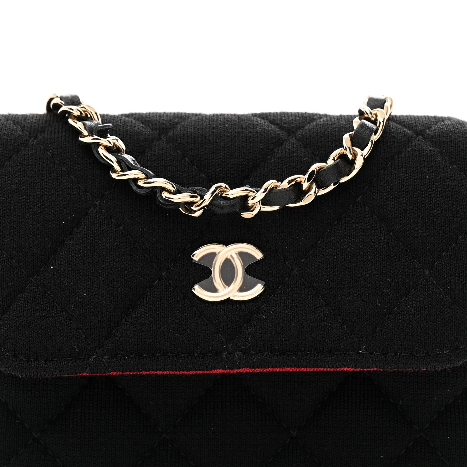 Jersey Quilted Micro Mini Flap Black