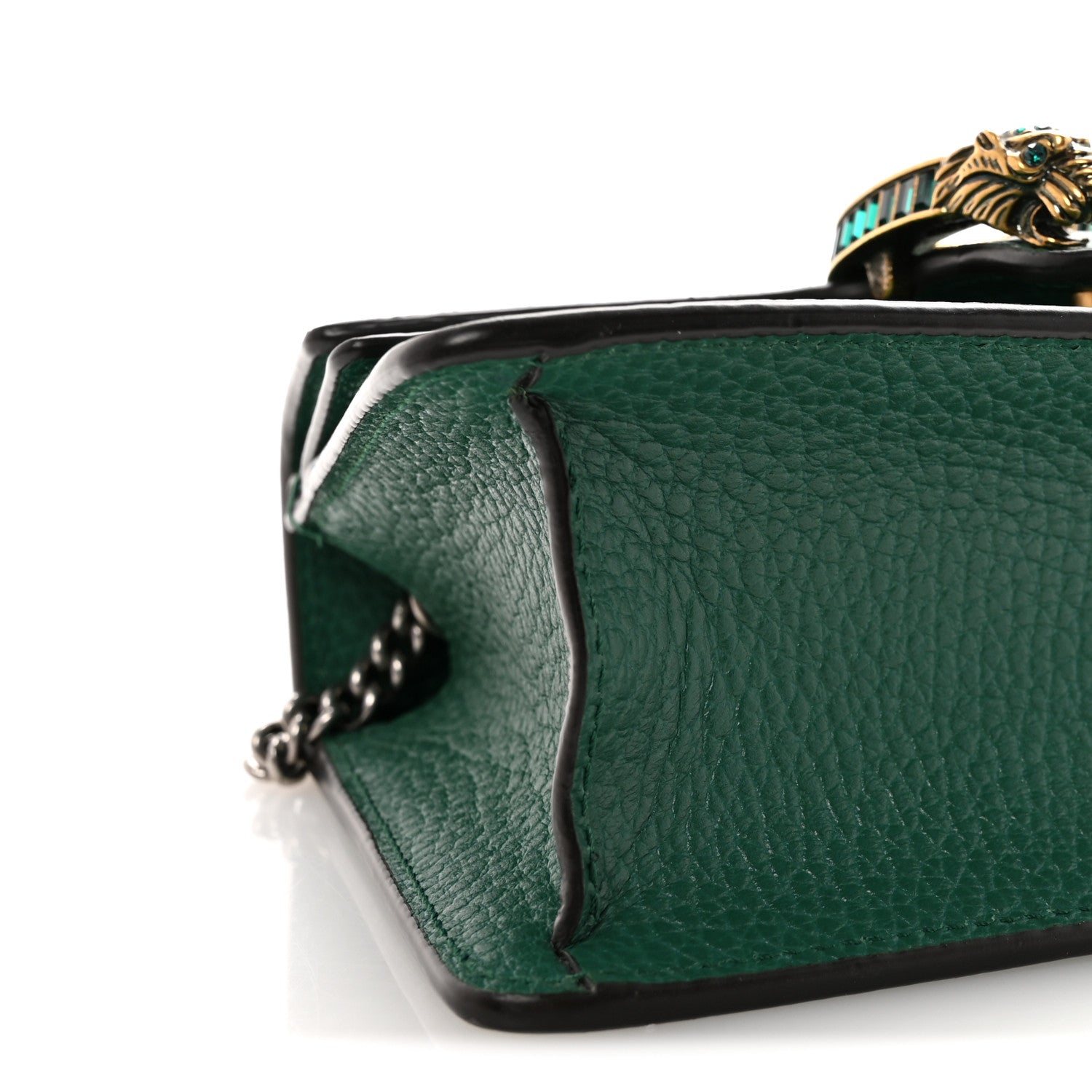 Dollar Calfskin Crystal Mini Dionysus Top Handle Bag Emerald