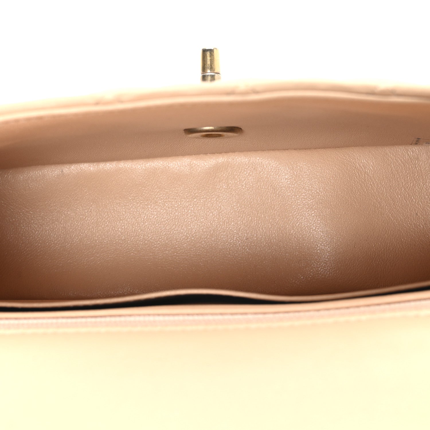 Lambskin Quilted Mini Rectangular Flap Beige