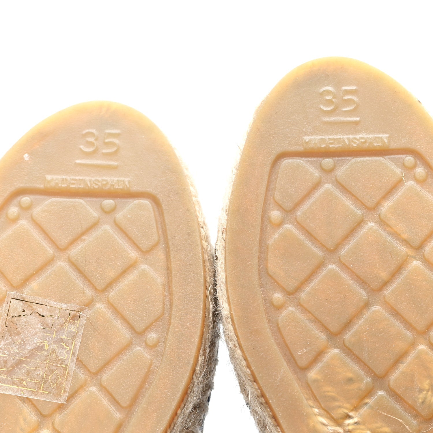 Canvas Striped Patent CC Espadrilles 35 Navy Black
