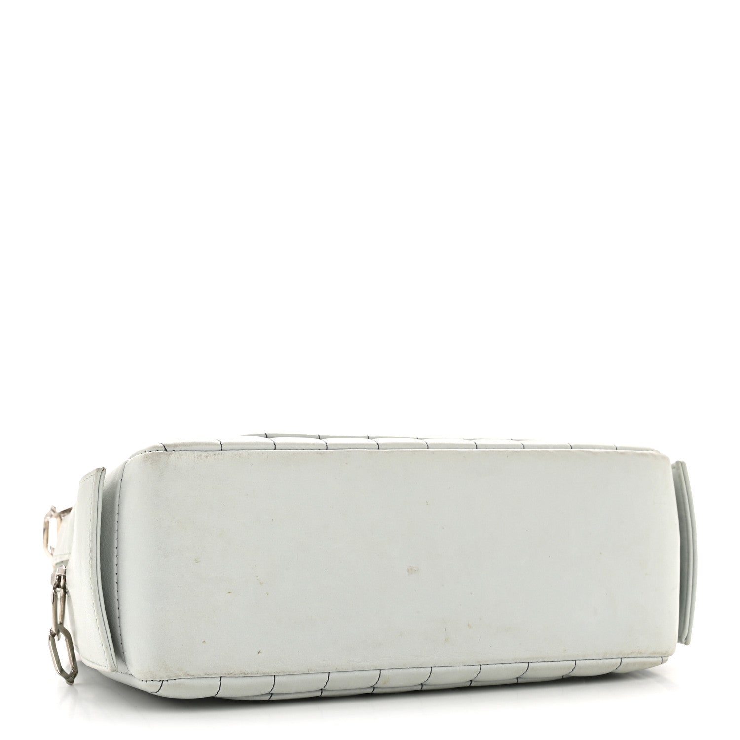 Lambskin Vertical Quilted Mademoiselle Camera Case Green