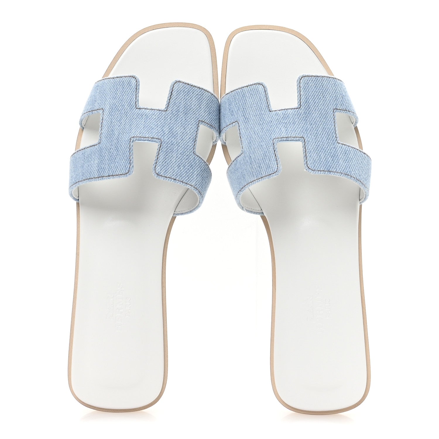 Denim Canvas Oran Sandals 37.5 Bleu Clair