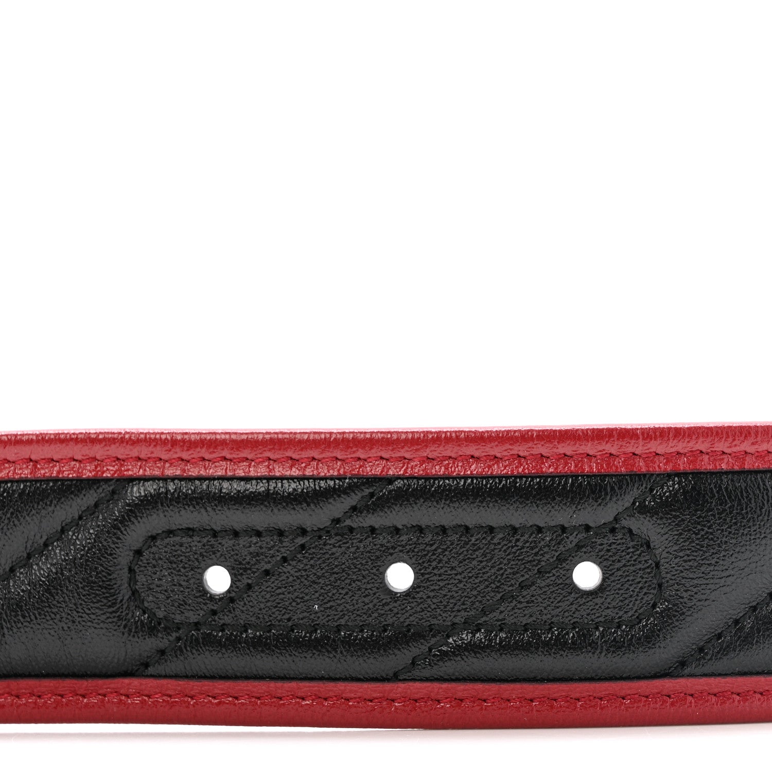 Azalea Calfskin Matelasse Diagonal Torchon Double G 40mm Belt 95 38 Black Romantic Cherry