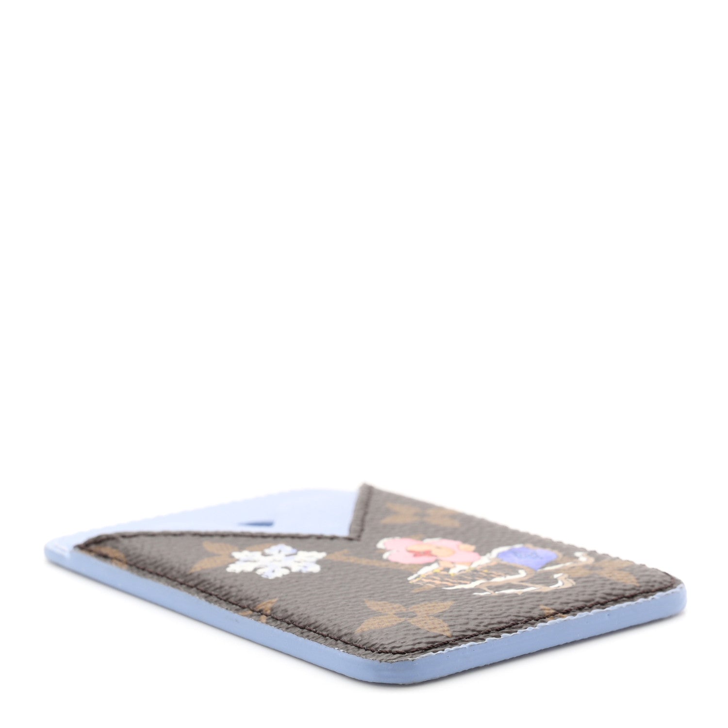 Monogram Magnet Vivienne Card Holder Blue Frost