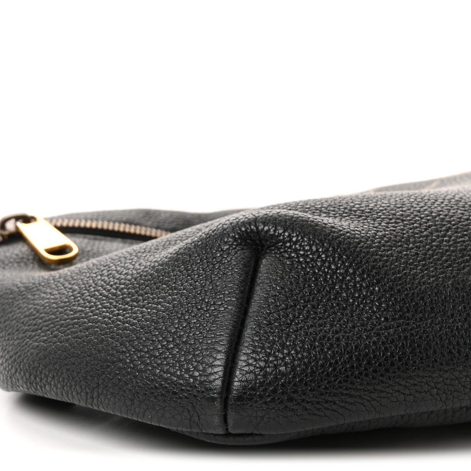 Grained Calfskin Logo Belt Bag Black