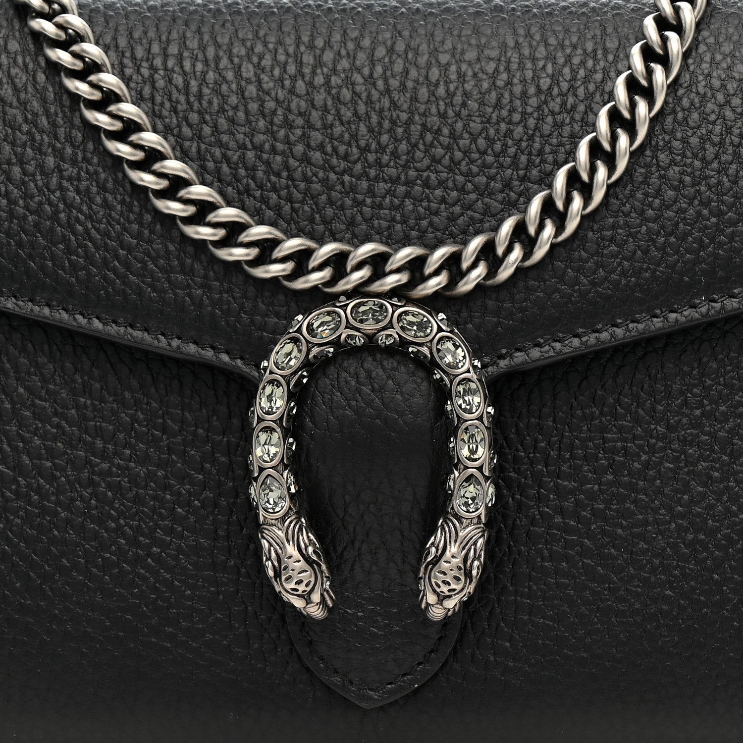 Calfskin Mini Dionysus Chain Wallet Black