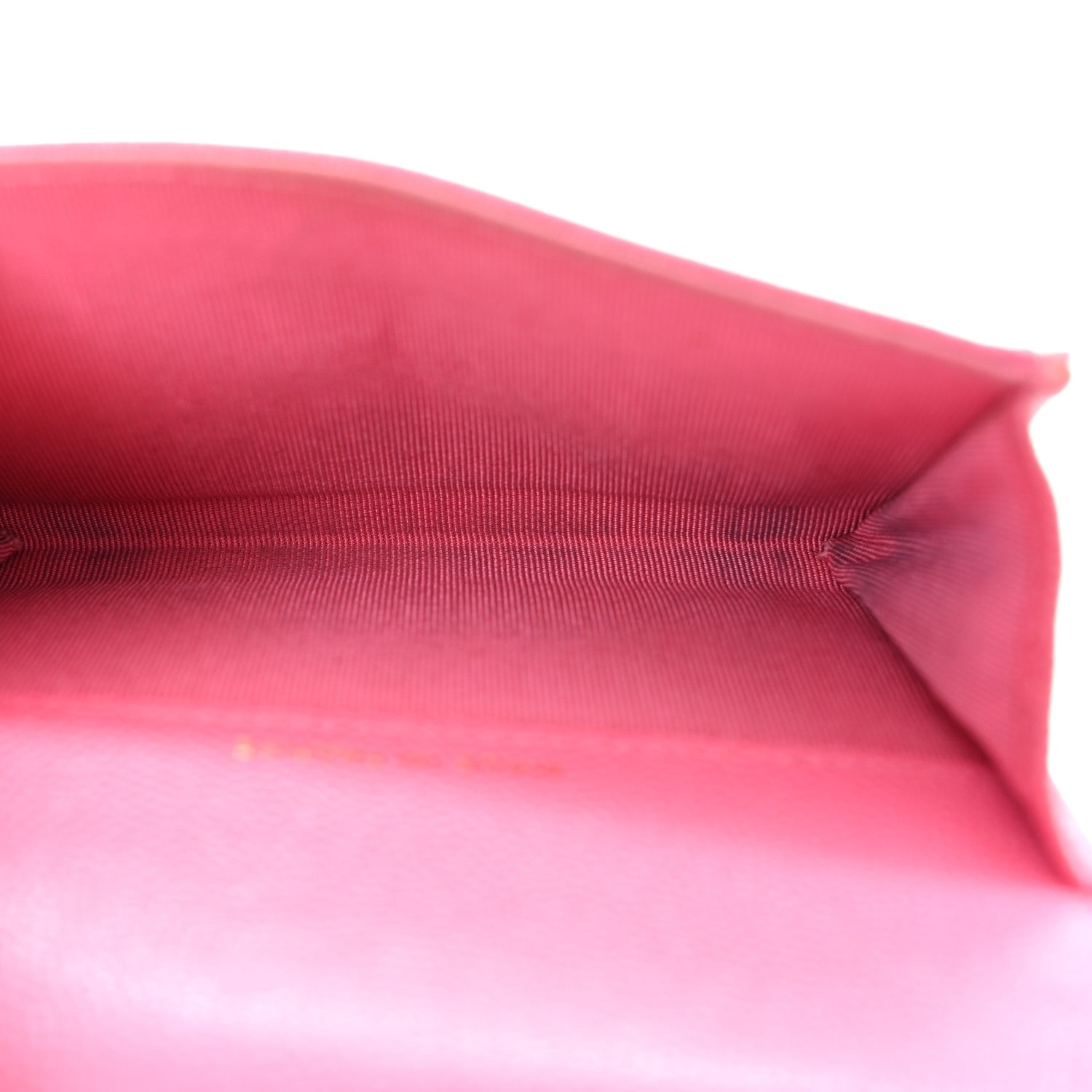 Caviar Quilted Flap Card Holder Wallet Pink