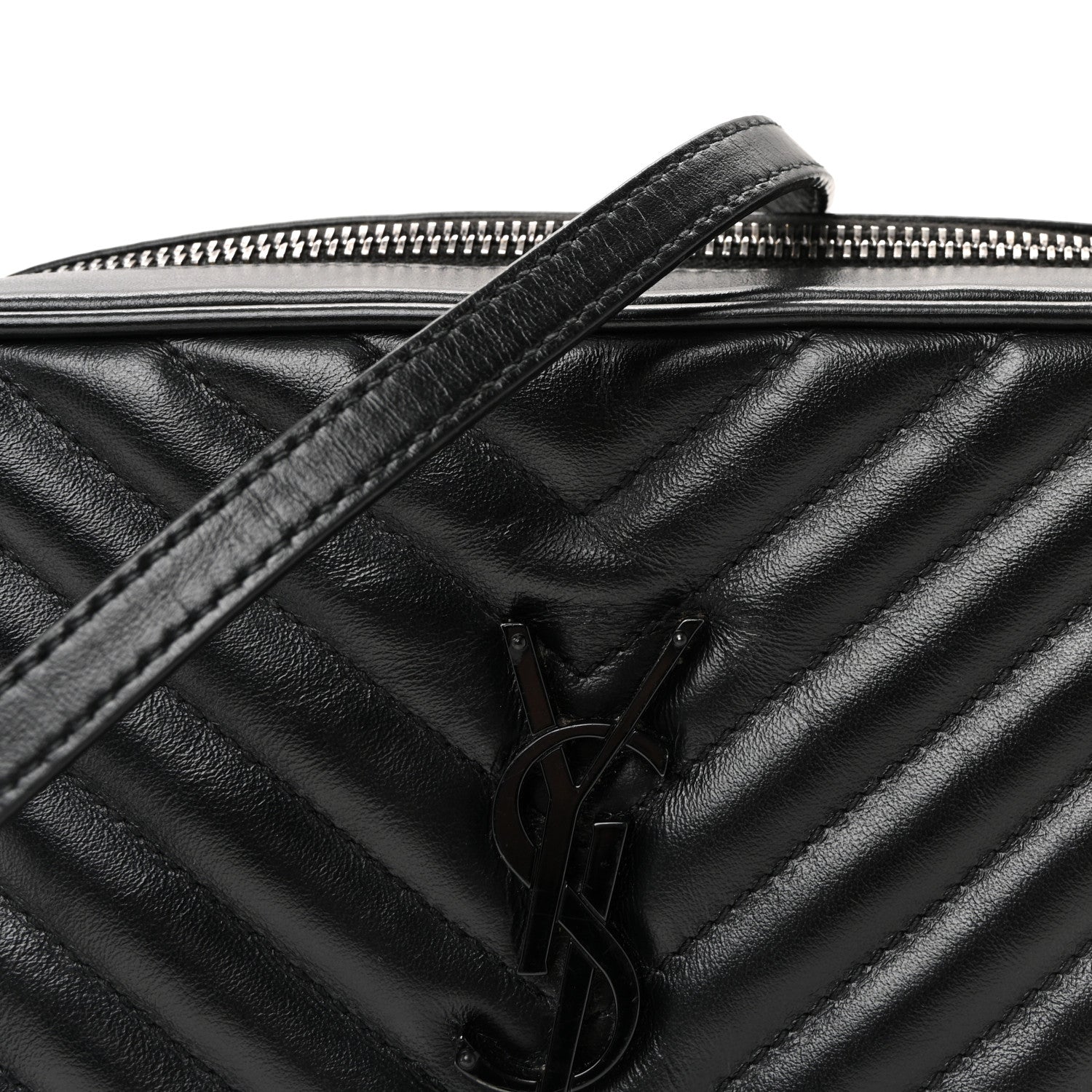 Calfskin Matelasse Monogram Monochrome Lou Camera Bag Black