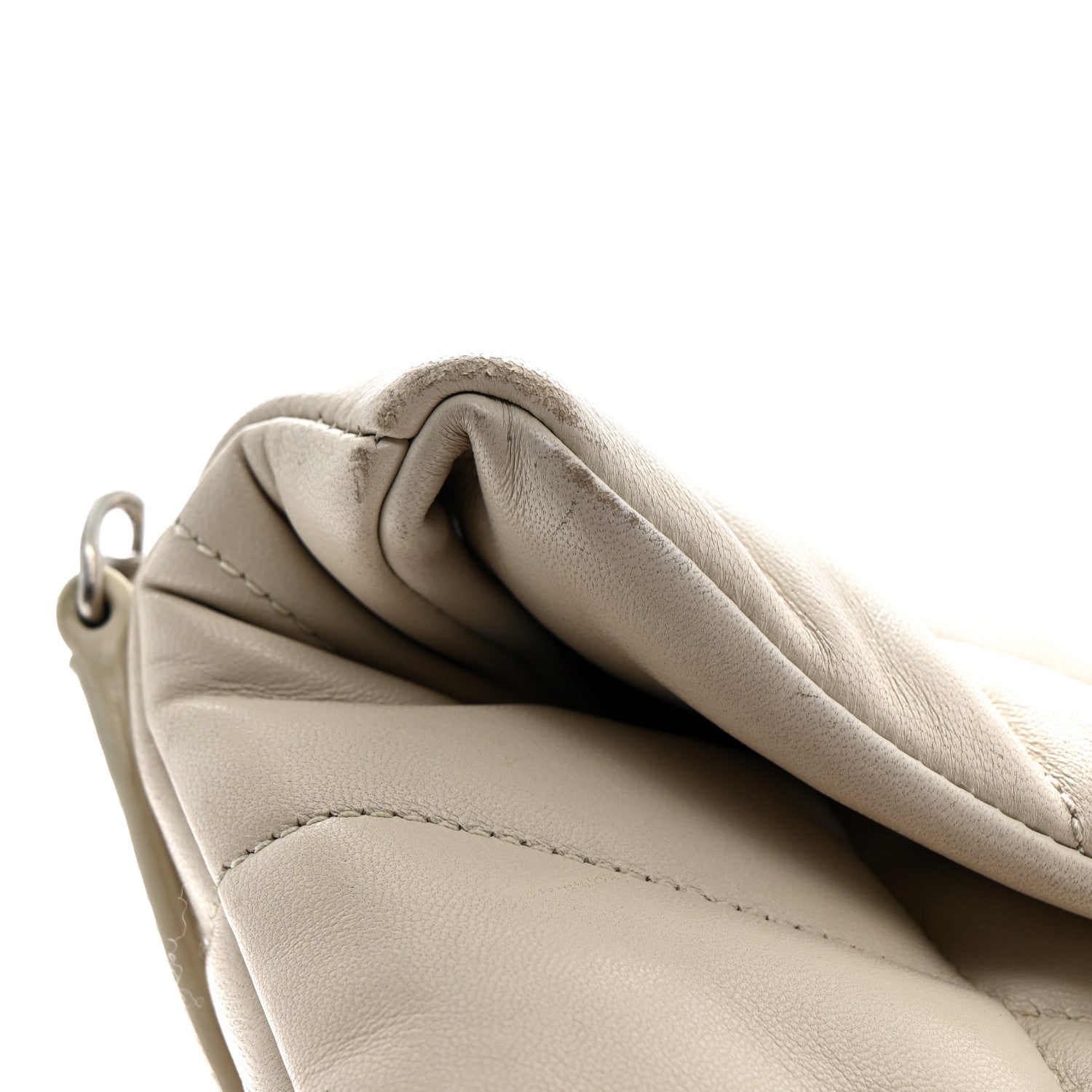 Lambskin Quilted Toy Loulou Puffer Monogram Chain Satchel Crema Soft