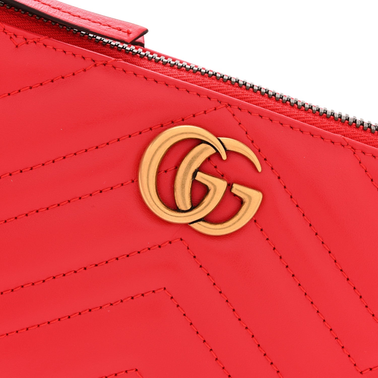 Calfskin Matelasse Chevron GG Marmont Sling Shoulder Bag Rosso