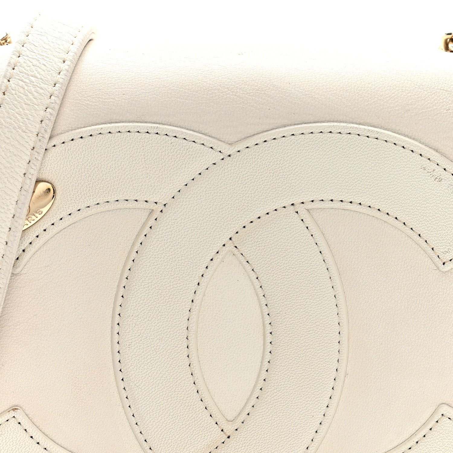 Lambskin CC Mania Flap Bag White