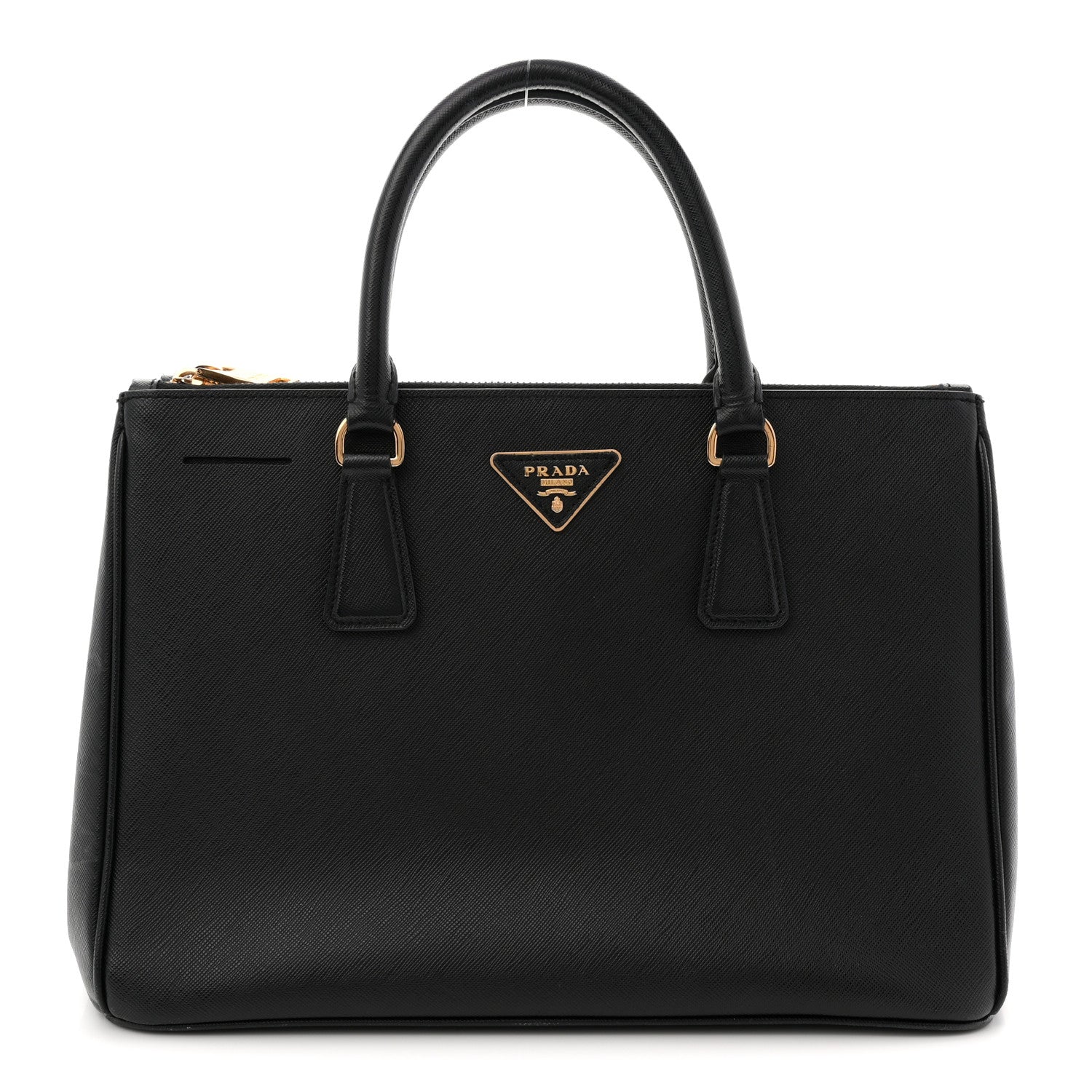 Saffiano Medium Galleria Double Zip Tote Black