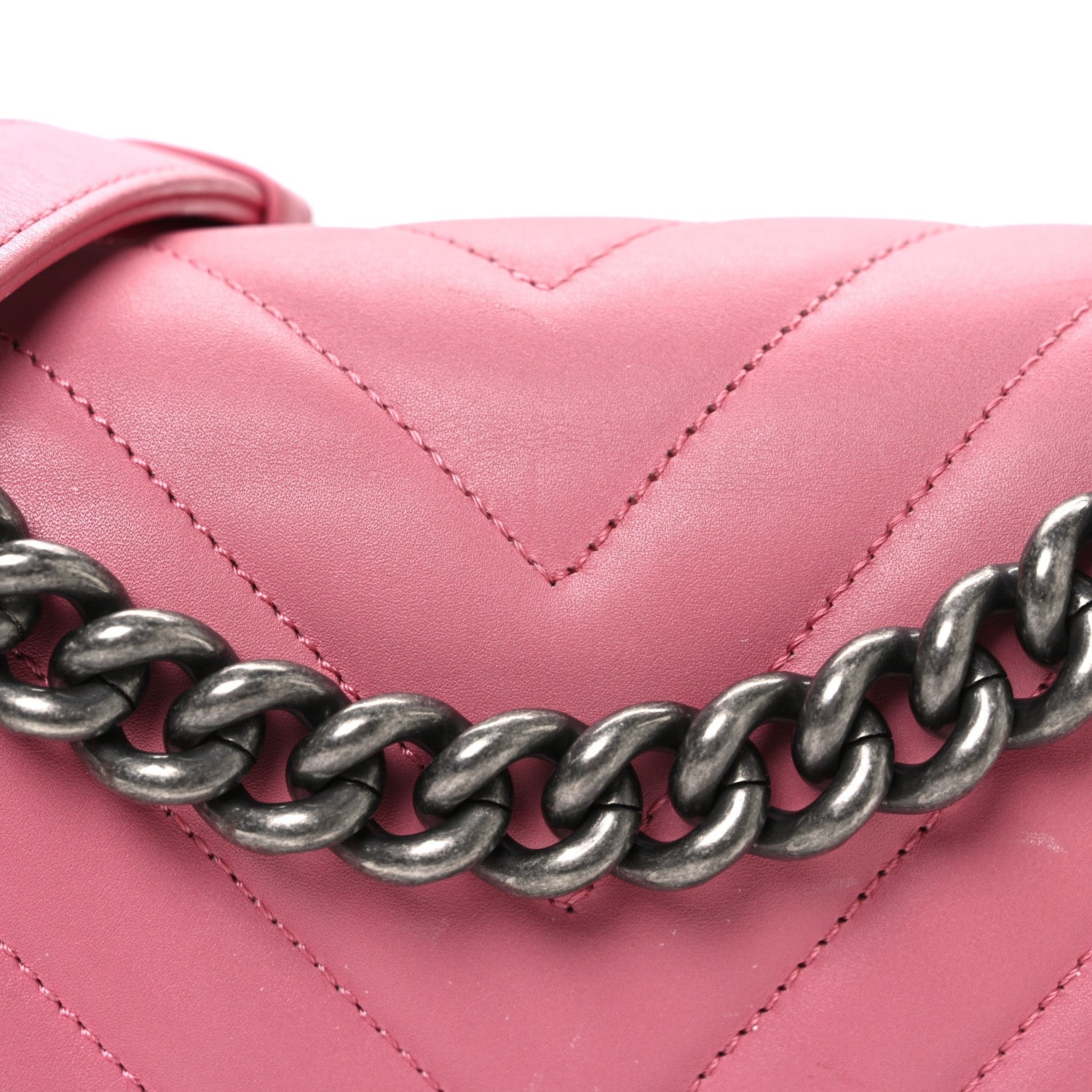 Lambskin Chevron Quilted Small Boy Flap Pink