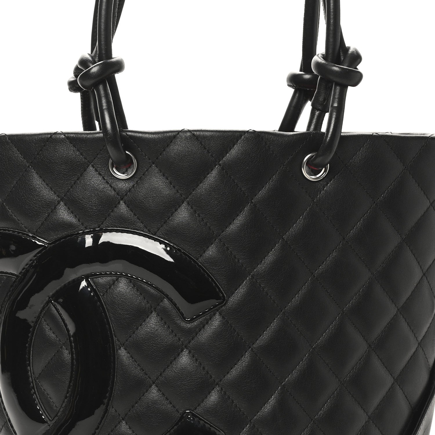 Calfskin Quilted Medium Cambon Tote Black