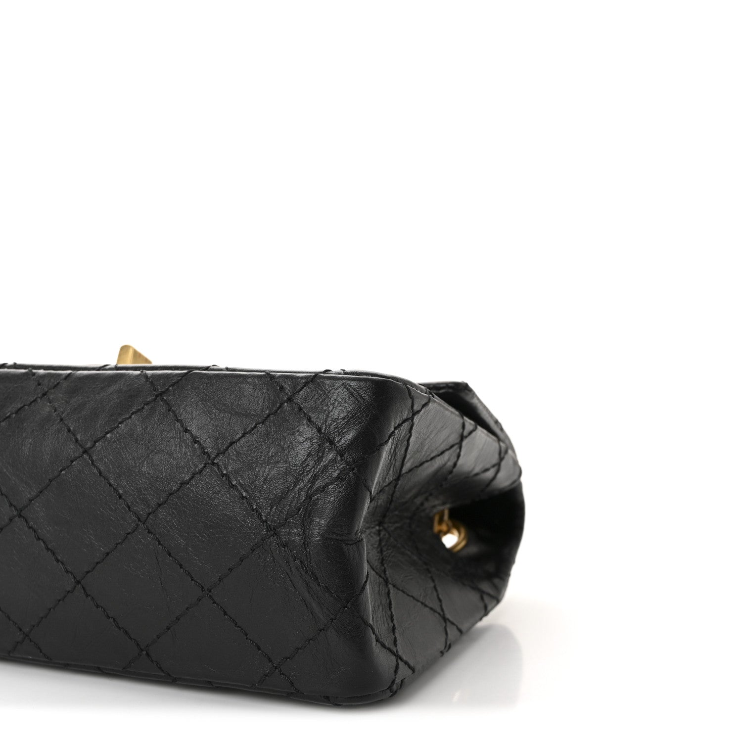 Aged Calfskin Quilted 2.55 Reissue Mini Flap Black