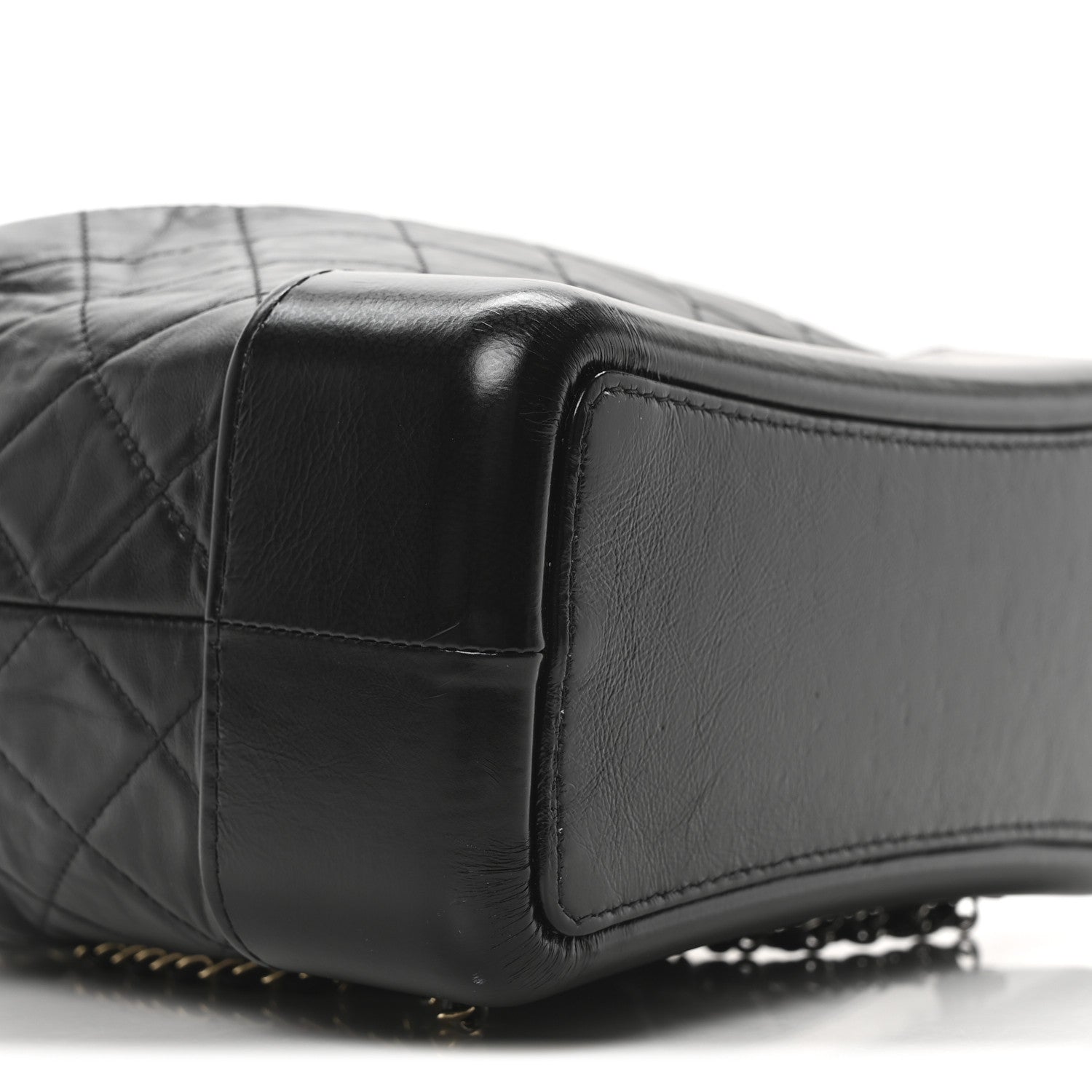 Aged Calfskin Quilted Small Gabrielle Backpack Black