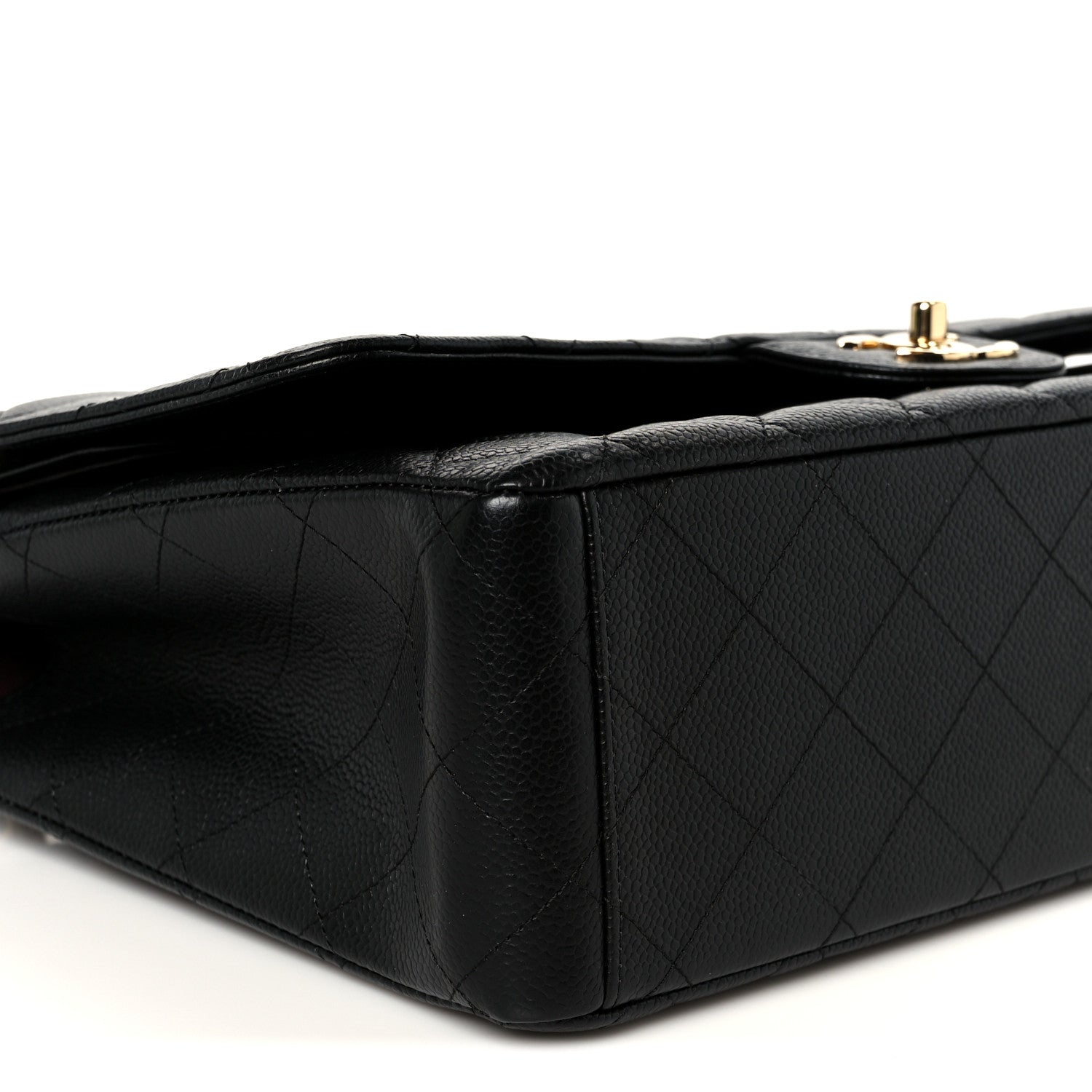 Caviar Quilted Maxi Double Flap Black