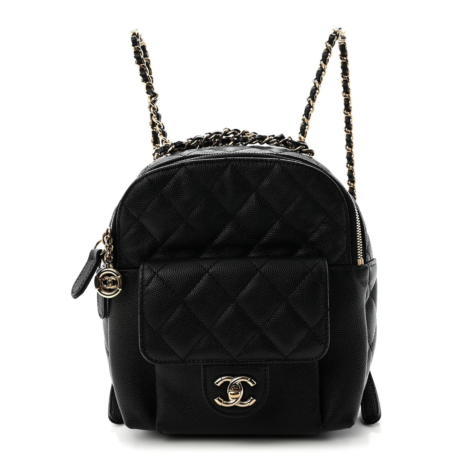Caviar Quilted Small CC Day Backpack Black