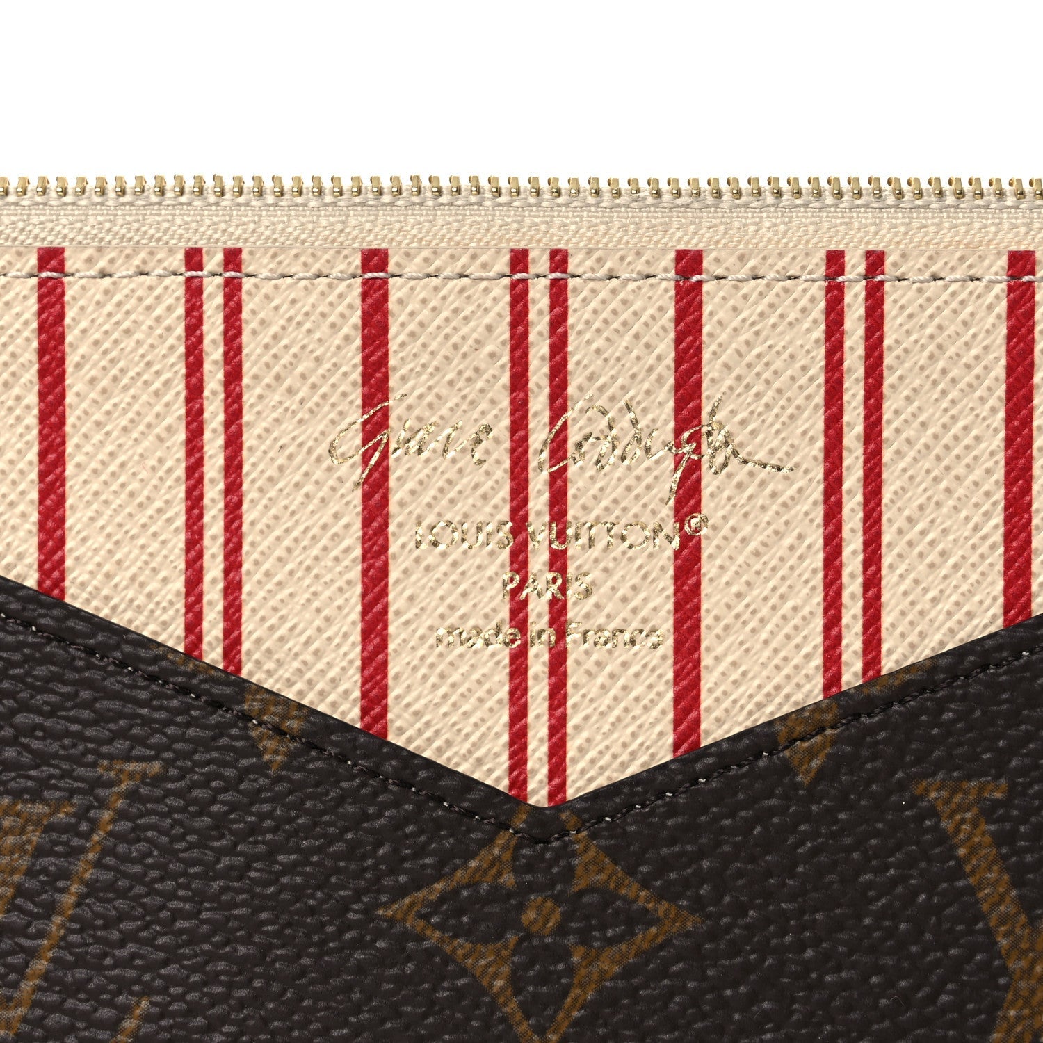 Monogram Grace Coddington Kirigami Organizer On Chain Zippered Insert Beige