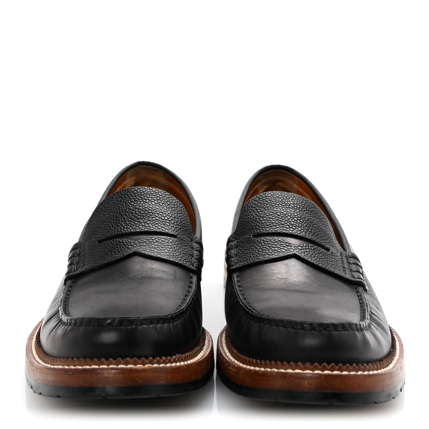 Calfskin Mens Loafers 9.5 Black