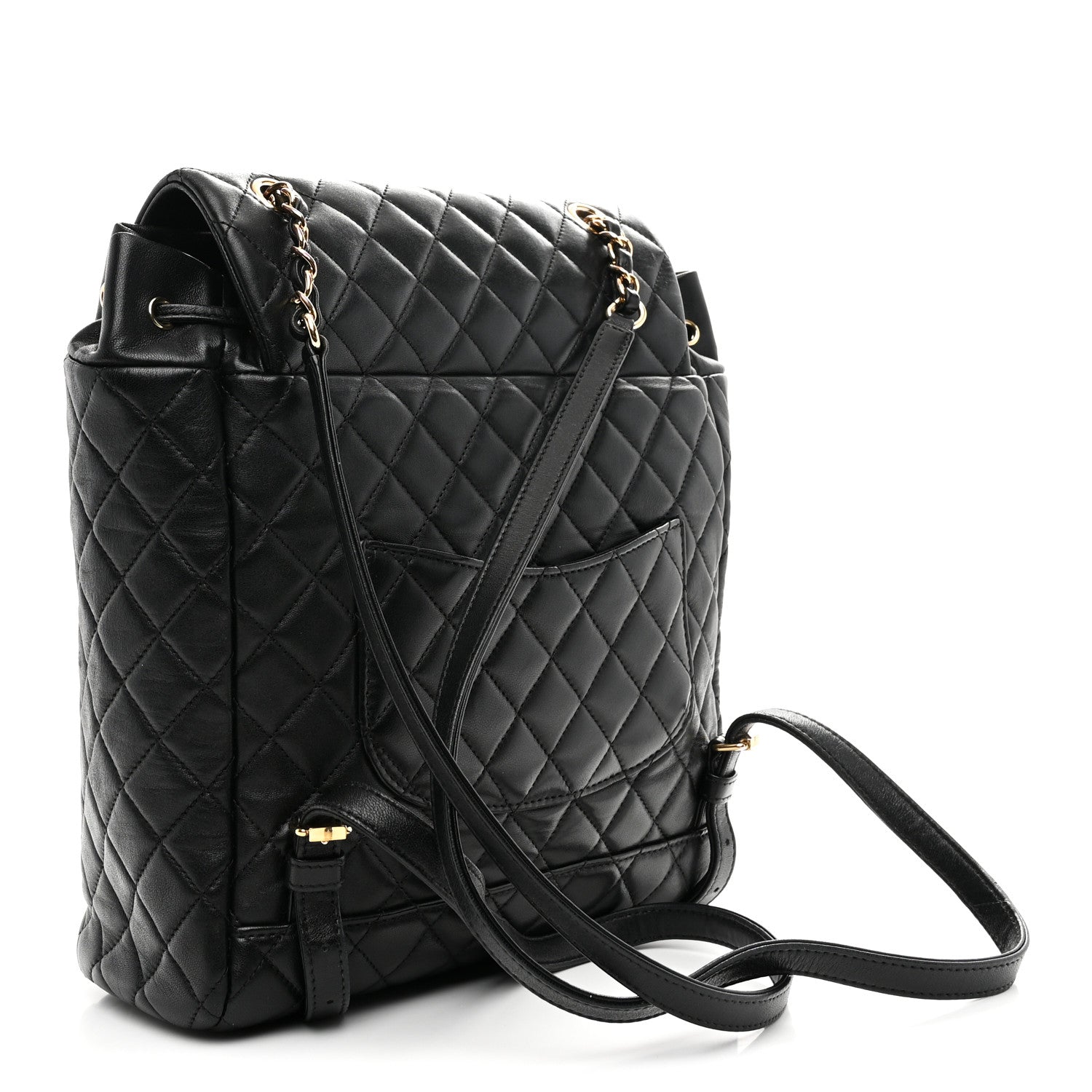 Lambskin Quilted Large Urban Spirit Backpack Black