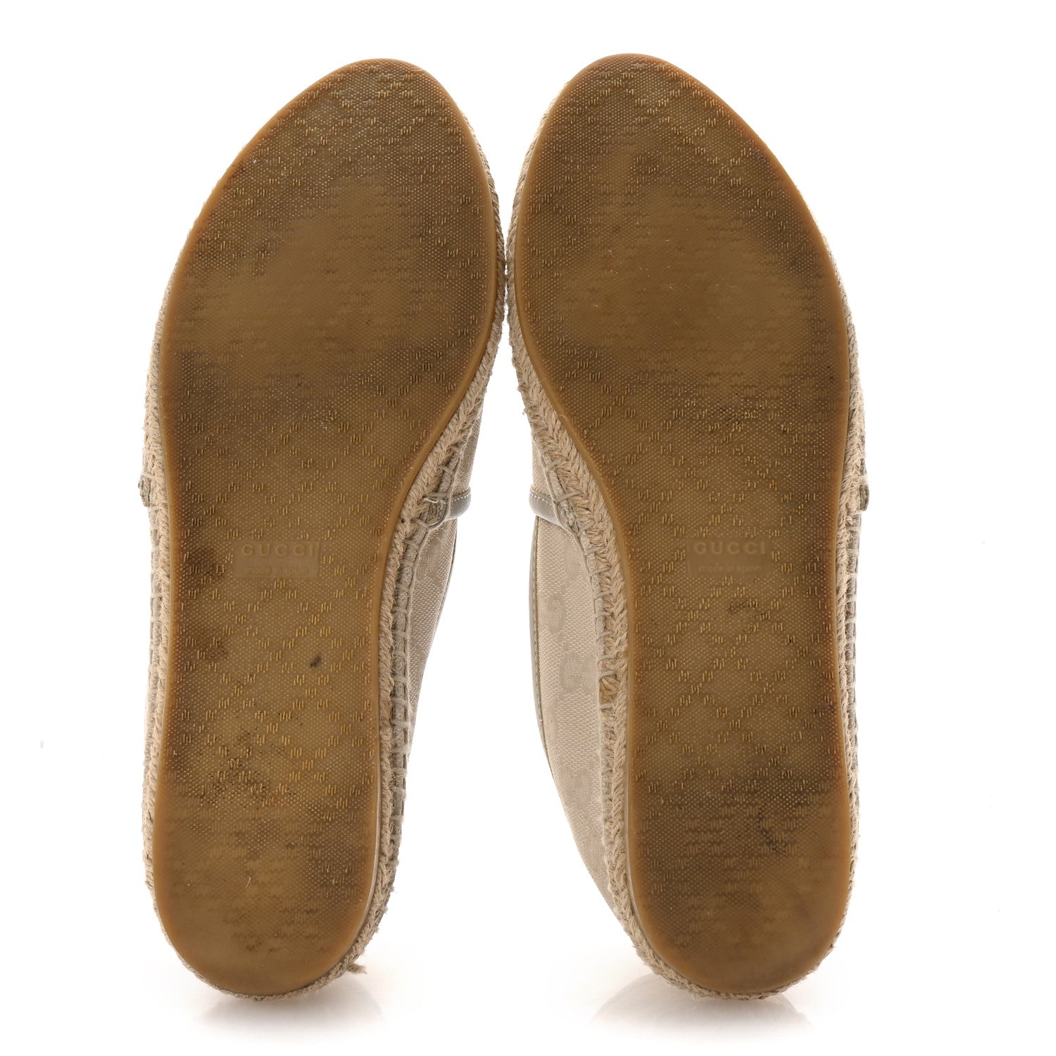 Washed Cotton Miro Soft Calfskin GG Monogram Espadrilles 39 White Mystic White