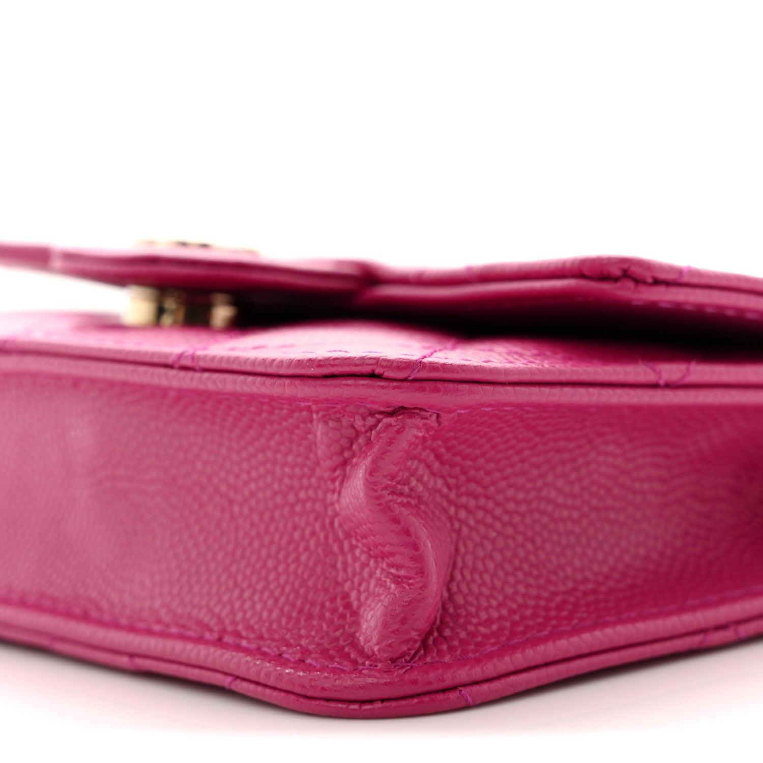 Caviar Quilted Mini Chain Bag Dark Pink