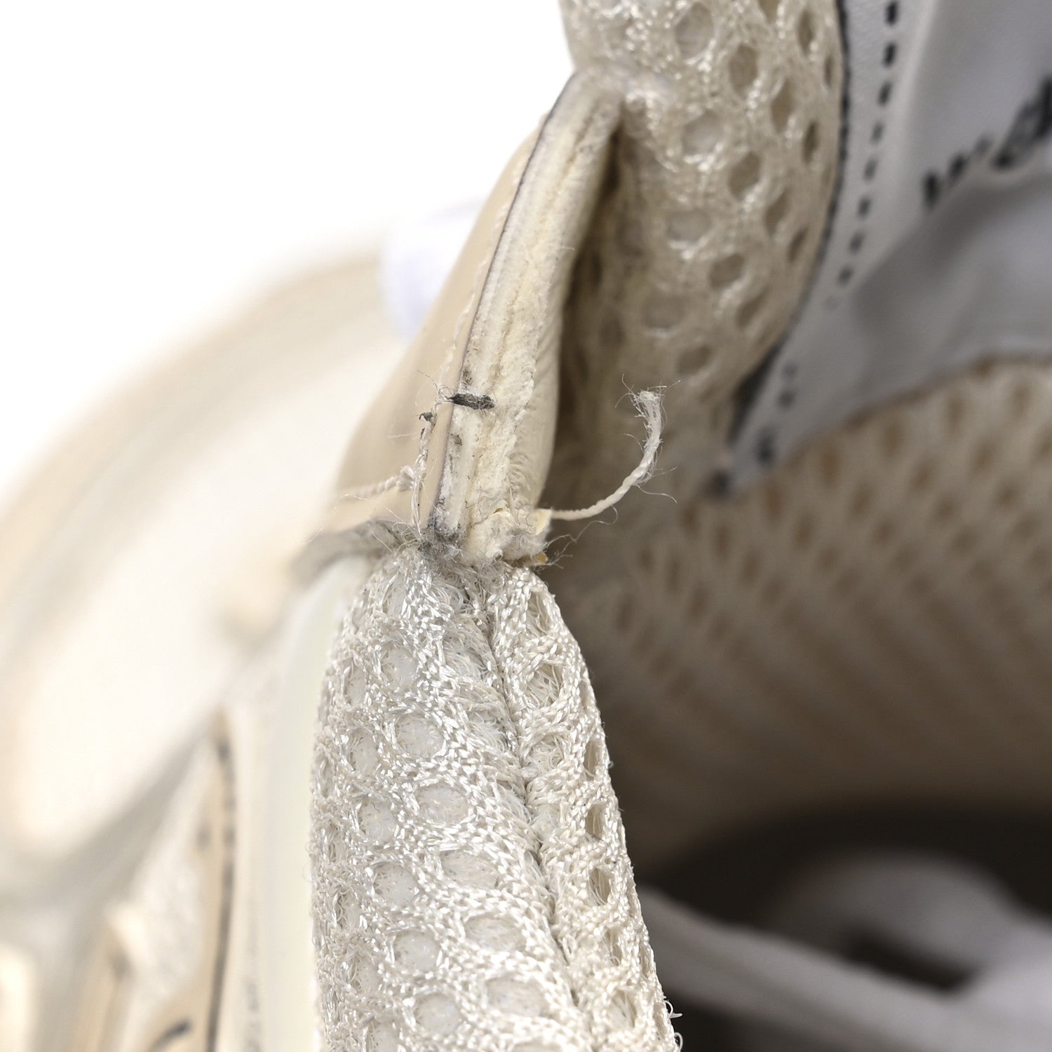 Fabric Laminated Calfskin Stretch CC Sneakers 37 Ivory White Silver