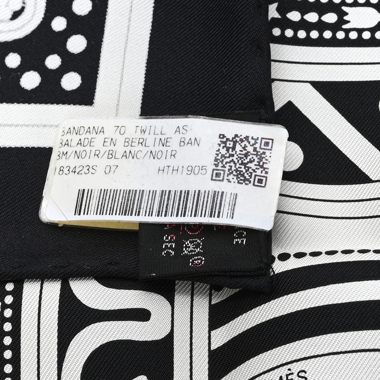 Silk Balade En Berline Bandana Scarf 70 Black White