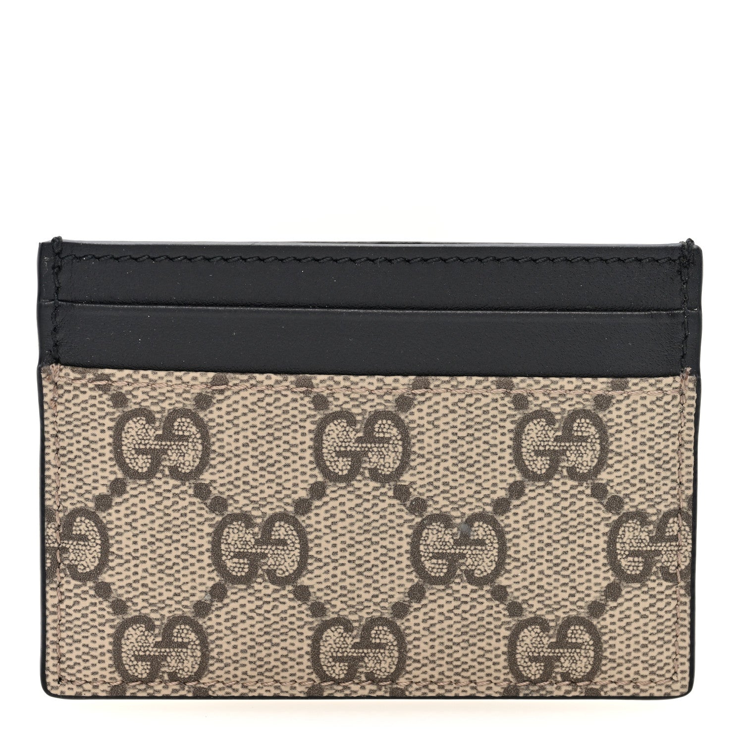 GG Supreme Monogram Calfskin Card Holder Beige Black