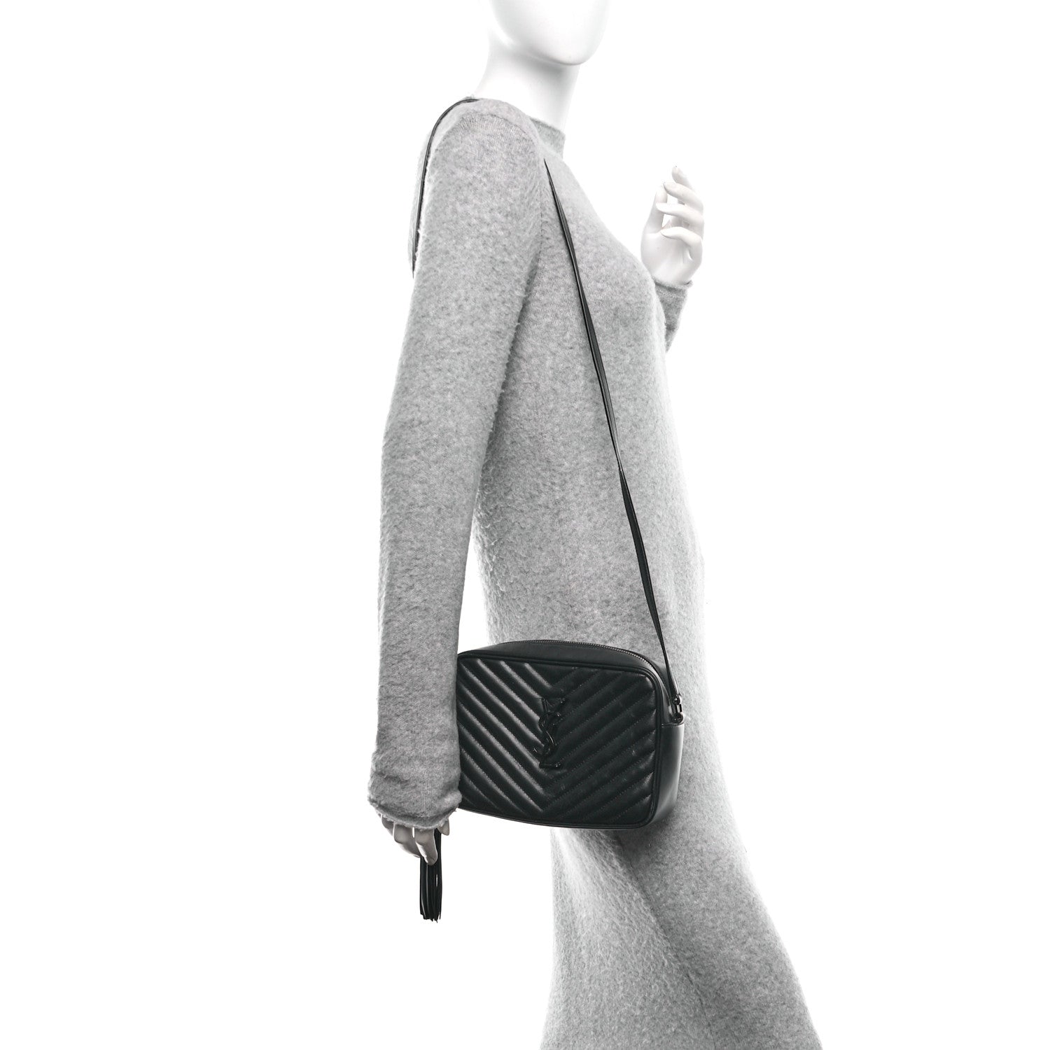 Calfskin Matelasse Monogram Monochrome Lou Camera Bag Black