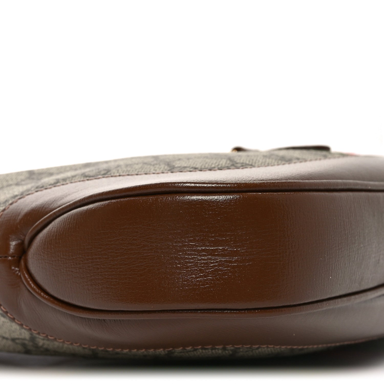 GG Supreme Monogram Azalea Calfskin Web Small Jackie 1961 Hobo Beige Ebony Brown Sugar