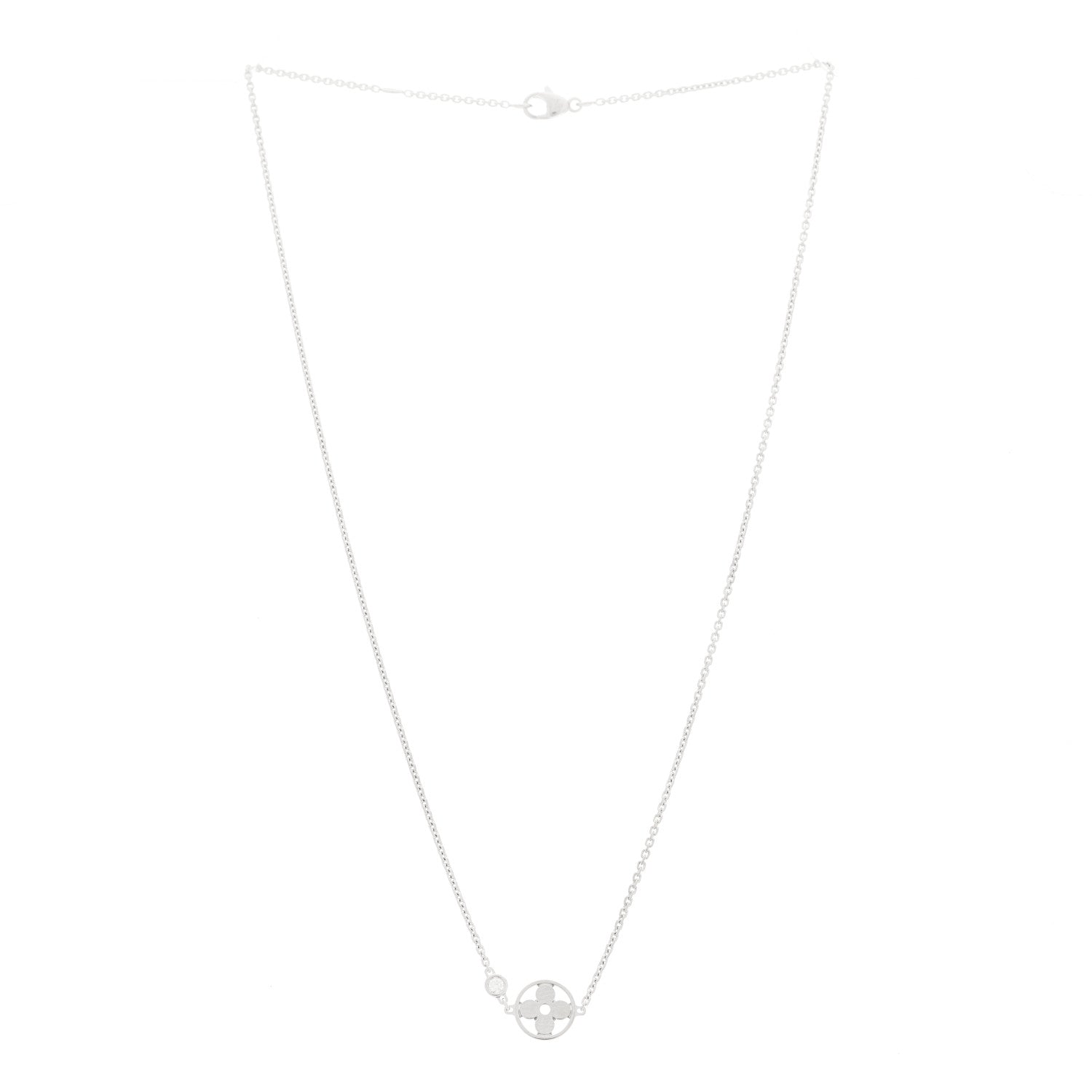 18K White Gold Diamond Idylle Blossom Pendant Necklace