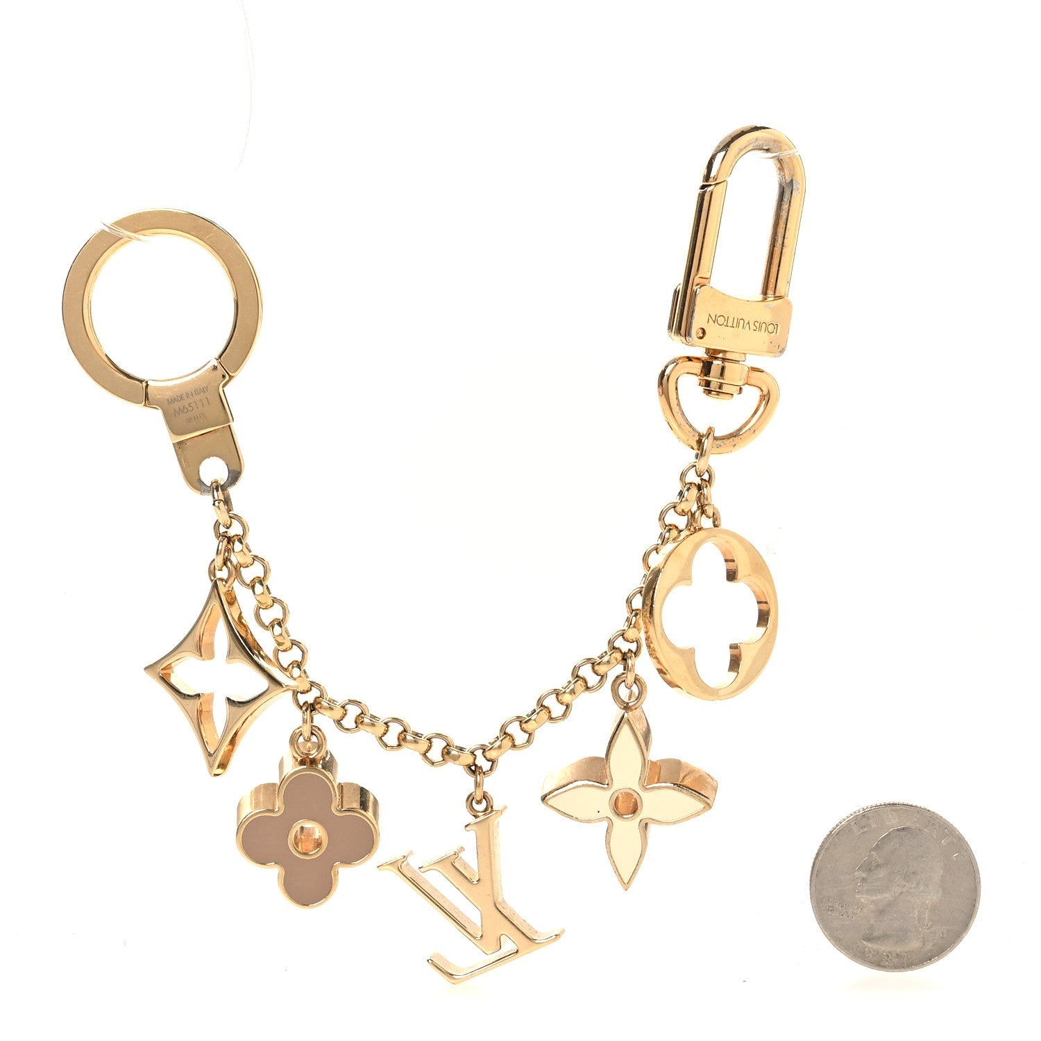 Fleur De Monogram Bag Charm Chain