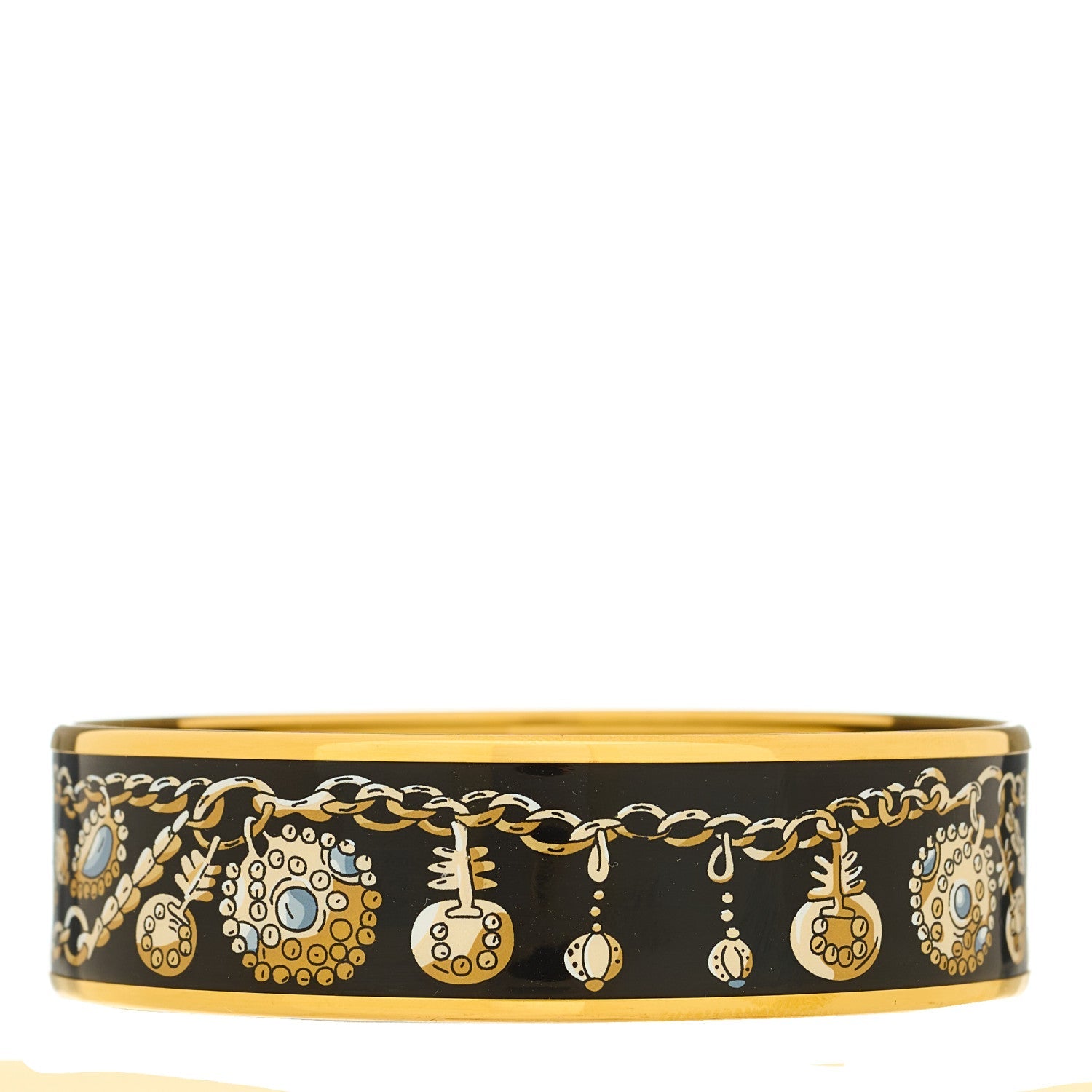 Enamel Printed Wide Bracelet 65 Black