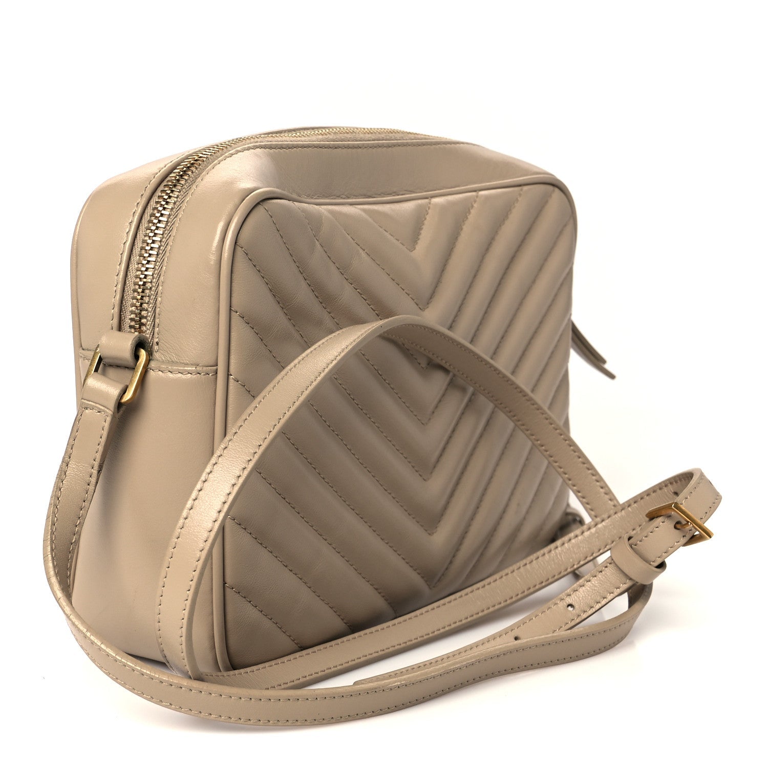 Calfskin Matelasse Monogram Lou Camera Bag Nude Powder