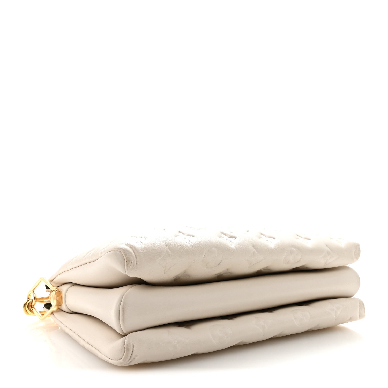 Lambskin Embossed Monogram Coussin PM White
