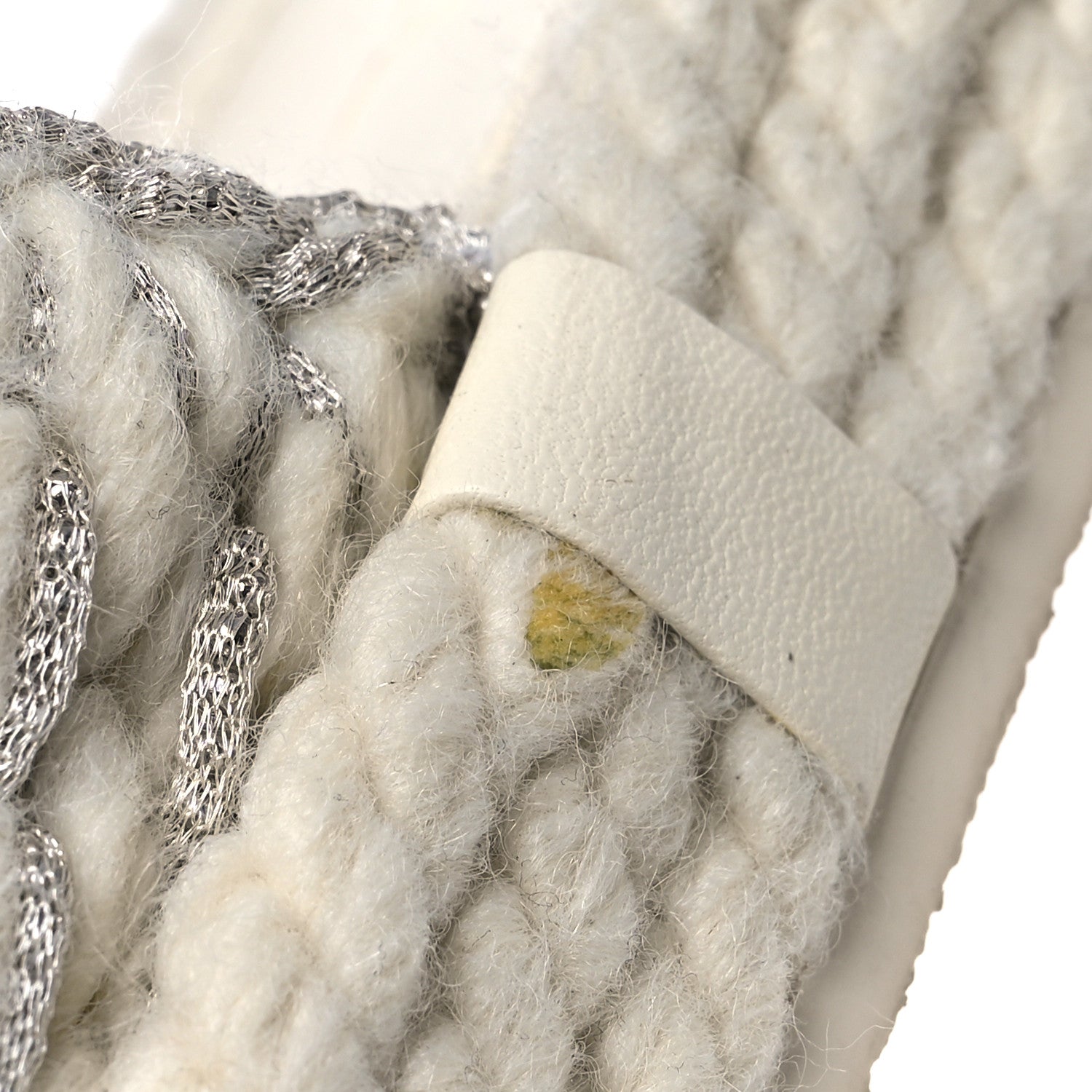 Braided Knit CC Mules 40 Ecru