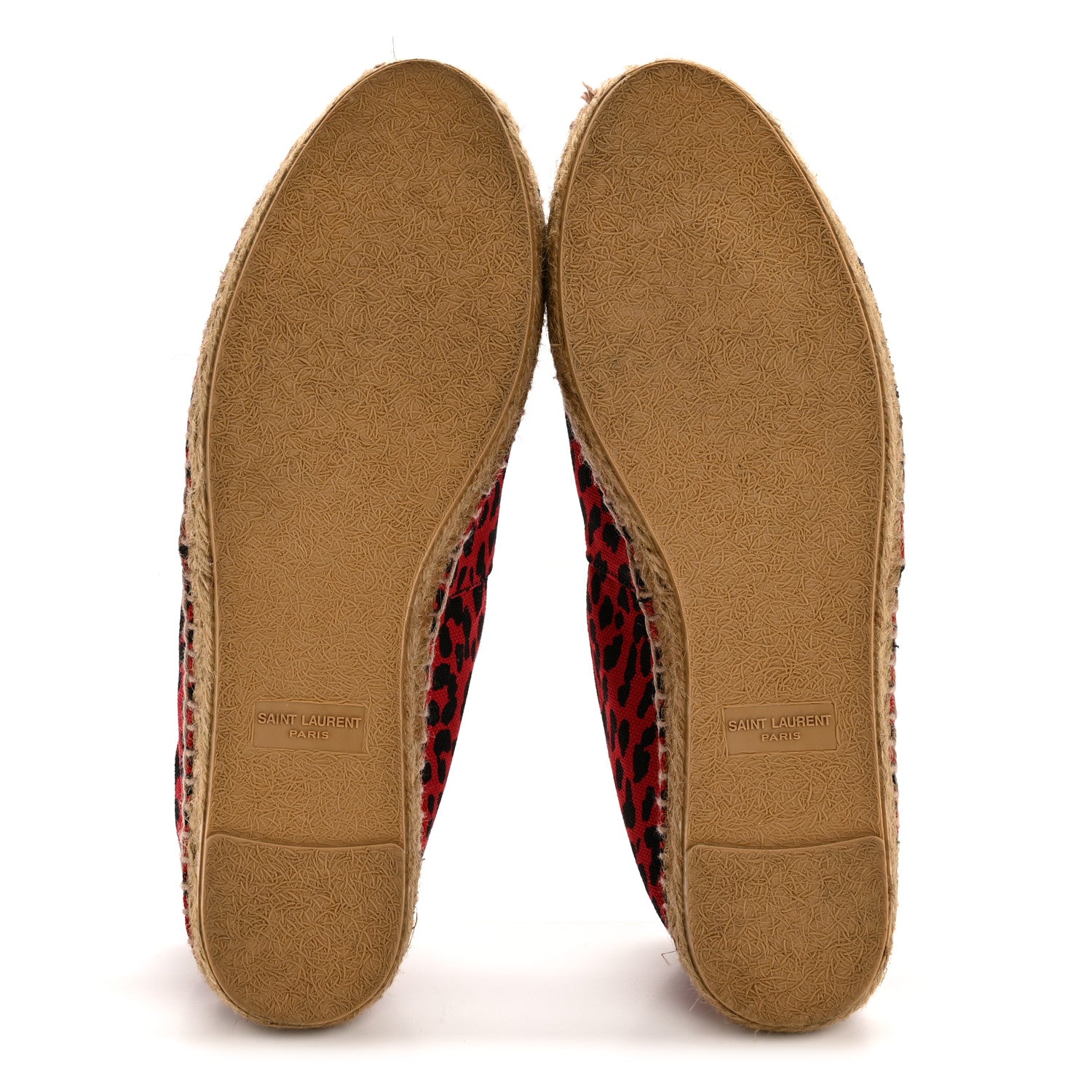 Canvas Leopard Print Espadrilles 38 Red Black