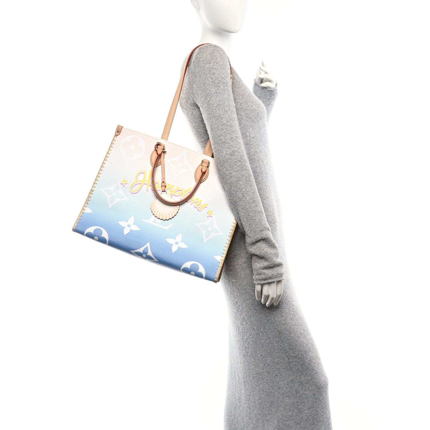 Monogram Giant Raffia Hamptons By The Pool Onthego GM Blue